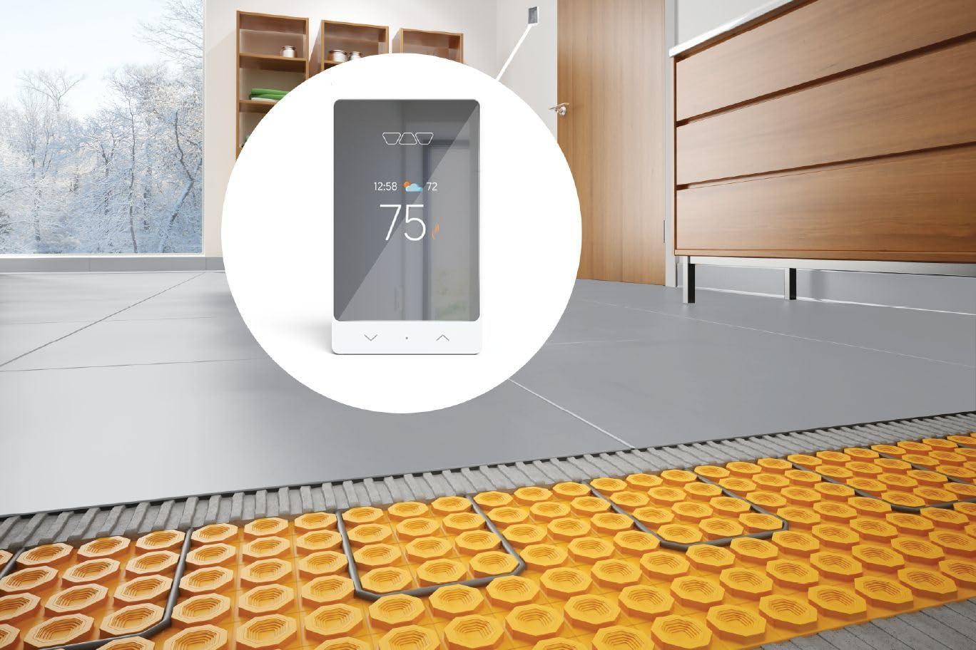 Schluter Ditra-Heat-E-RS1 Smart Thermostat with Floor Sensors, Energy Tracking, GFCI Protected - Ideal for Home Floor Heating - Mirror-Finish, App Control, Voice Assistant Compatible - DHERT105/BW - Image 2