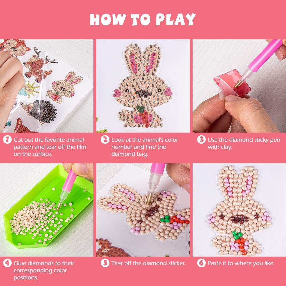 Labeol Diamond Art Kits for Kids Boys and Girls Ages 6-8-10-12 Easy to DIY Creative Diamond Art Sticker Craft by Numbers Kits for Kids and Adult Beginners - Image 2