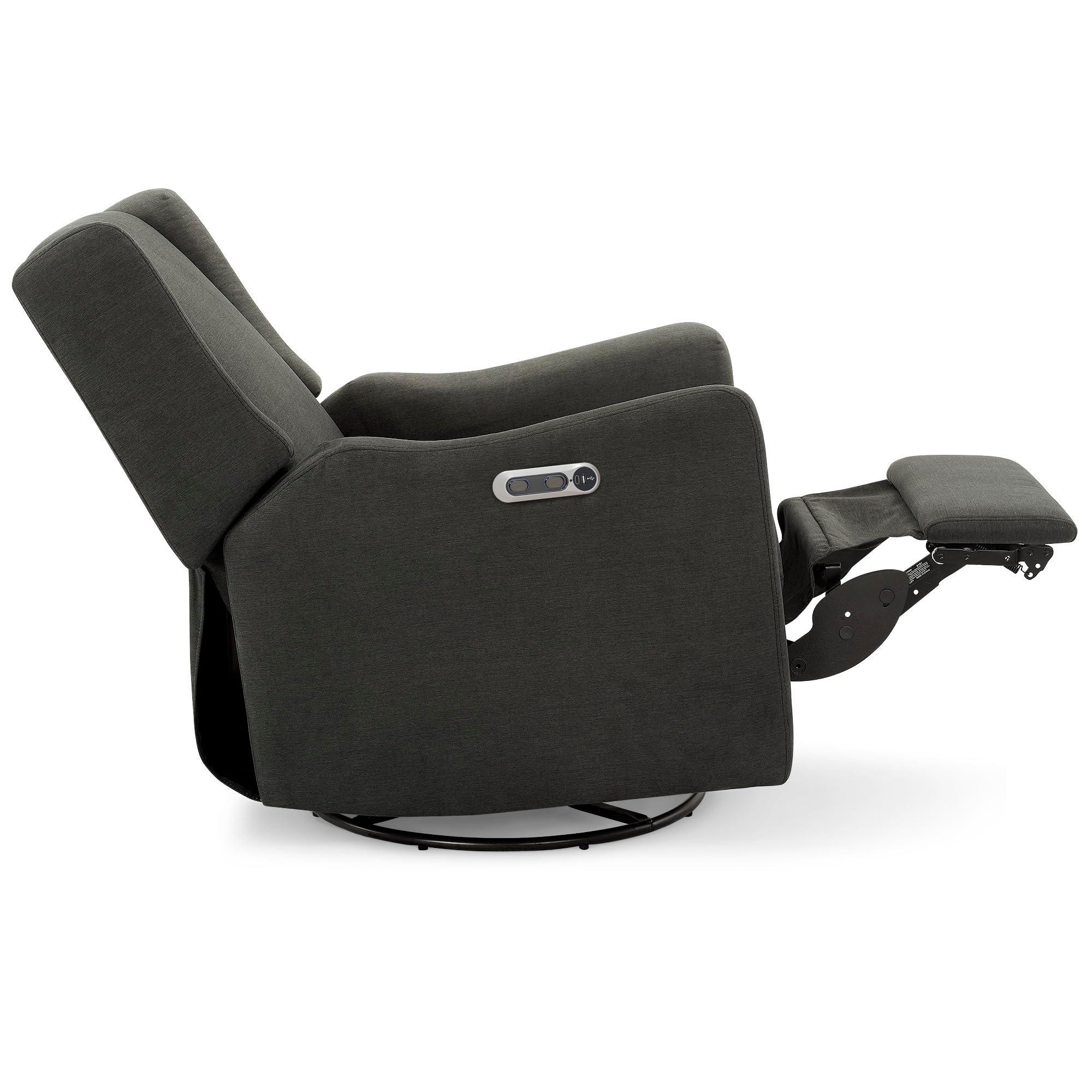 Delta Children Mercer Electronic Power Recliner and Swivel Glider with USB Port in LiveSmart Performance Fabric - Water Repellent & Stain Resistant, Dark Grey - Image 17