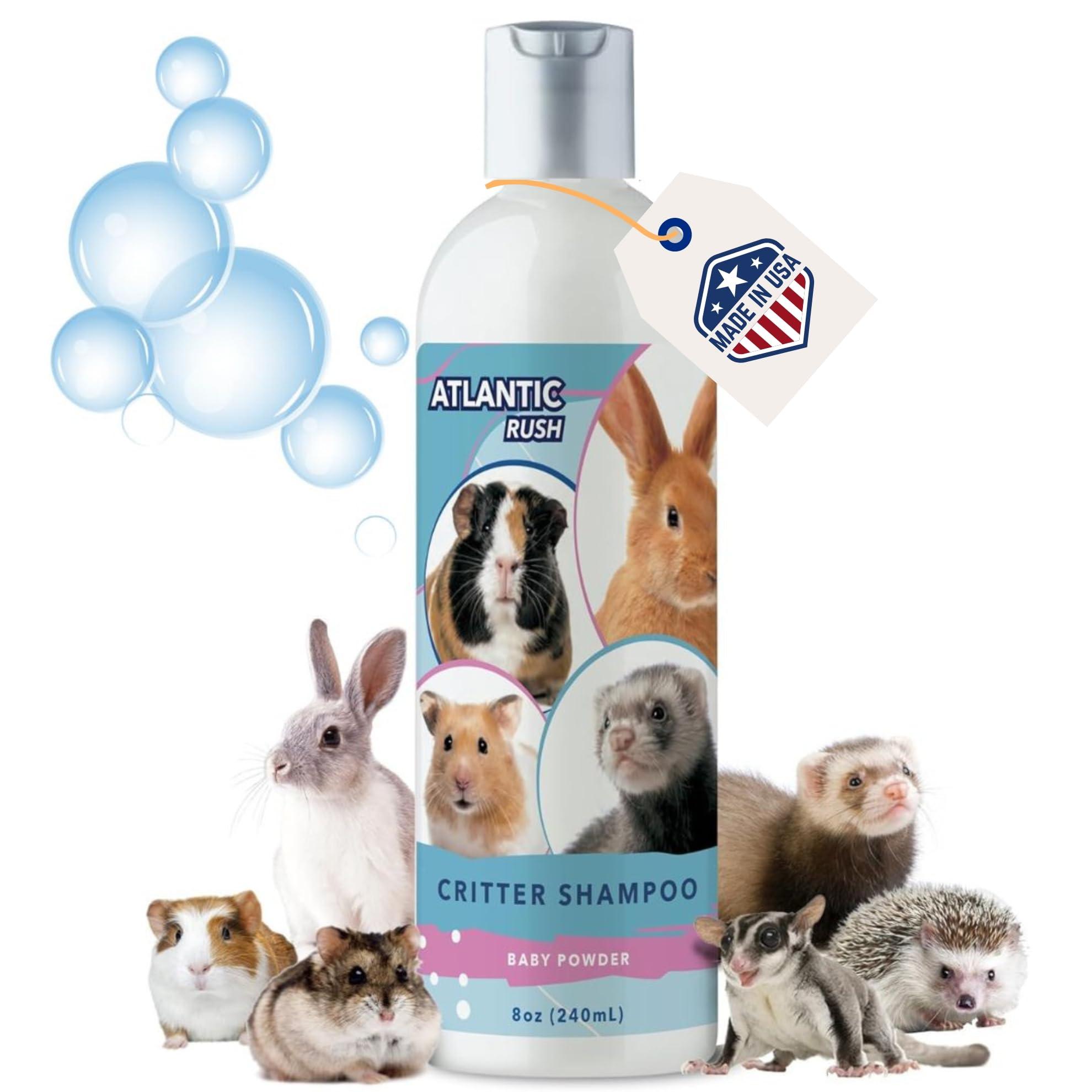 Critter Shampoo for Small Pets - 8oz Small Animal Baby Powder Scented Shampoo - Pet Shampoo for Small Critters Including Ferrets, Guinea Pigs, Rabbits, Hedgehogs, Hamsters & Sugar Gliders