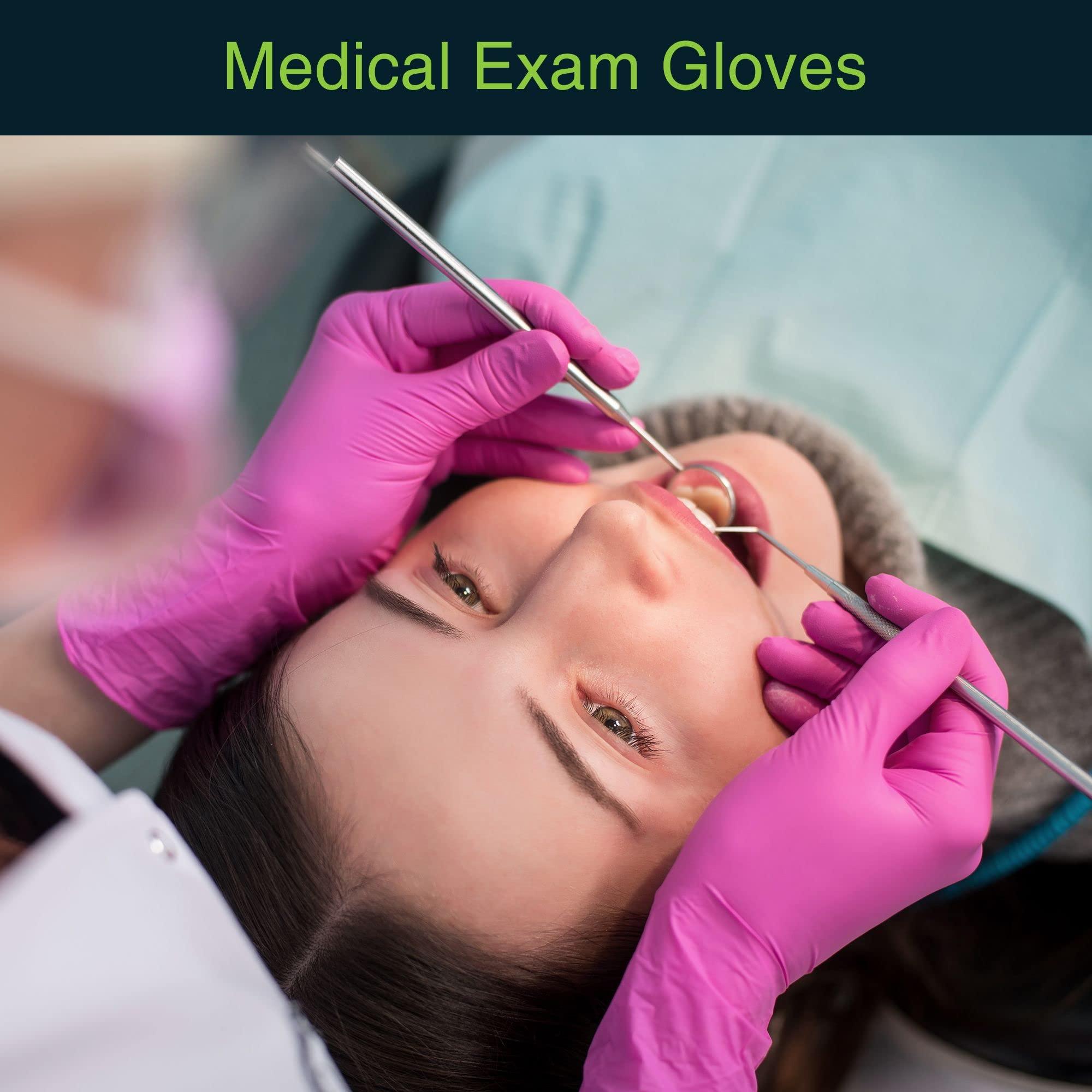 Fuchsia Hot Pink Nitrile Disposable Gloves - 50 Count - 3 Mil Nitrile Gloves Medium - Powder and Latex Free Rubber Gloves - Surgical Medical Exam Gloves - Food Safe Cooking Gloves - Image 2