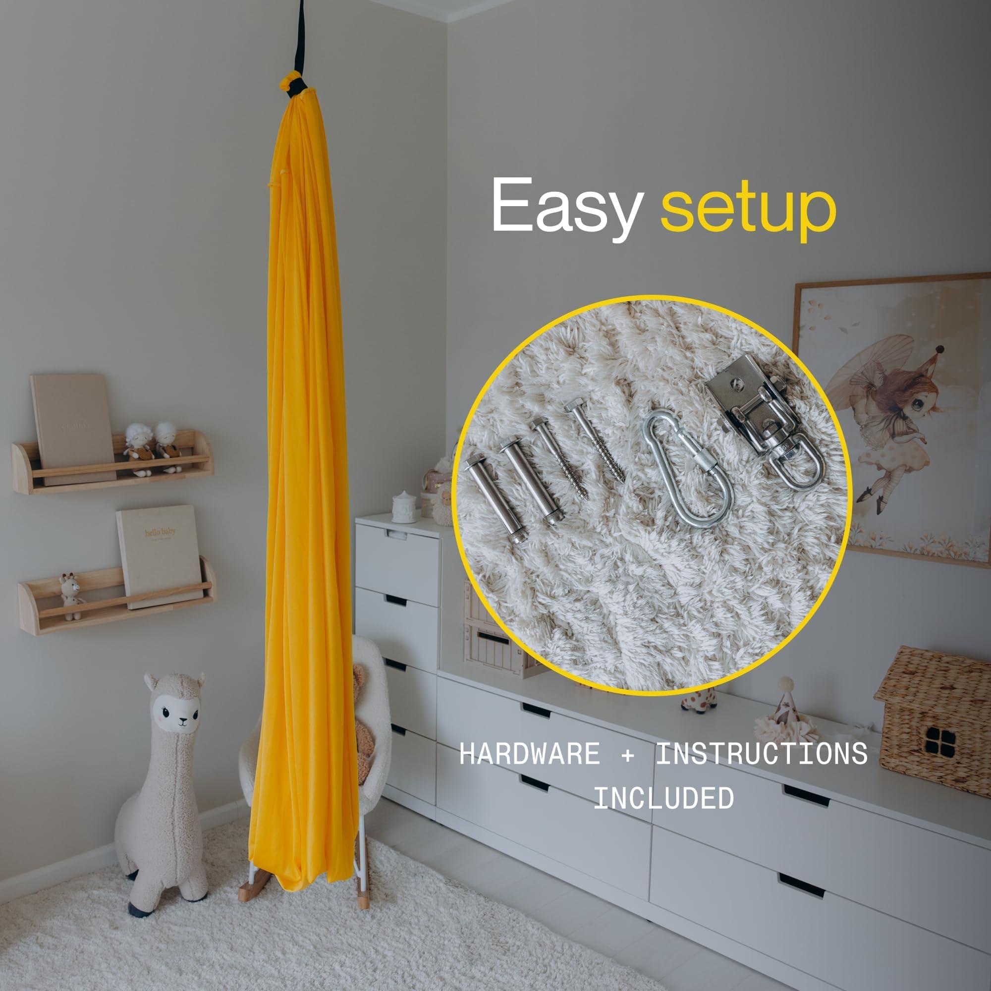 ATA zooz Sensory Swing Indoor & Outdoor - Cotton Spandex Polyester Unique Composition | Kid Swings - Kids Hammock | 59"x59" | Therapy Pod for Kid and Adult Holds Up to 300lbs | Kids Swing - Image 6