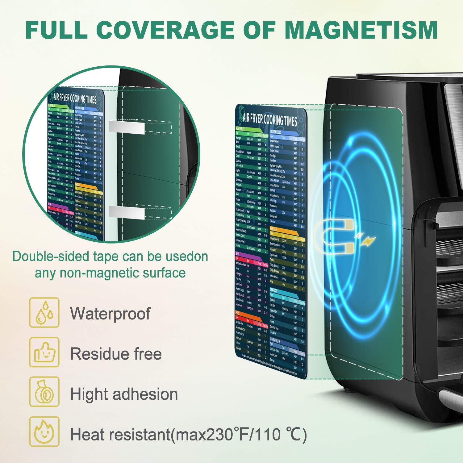 Air Fryer Magnetic Cheat Sheet Set, Cook Times Chart Air Fryer Accessories Magnet Sheet Quick Reference Guide for Cooking and Frying, Easy to Use, Excellent Kitchen Assistant - Image 5