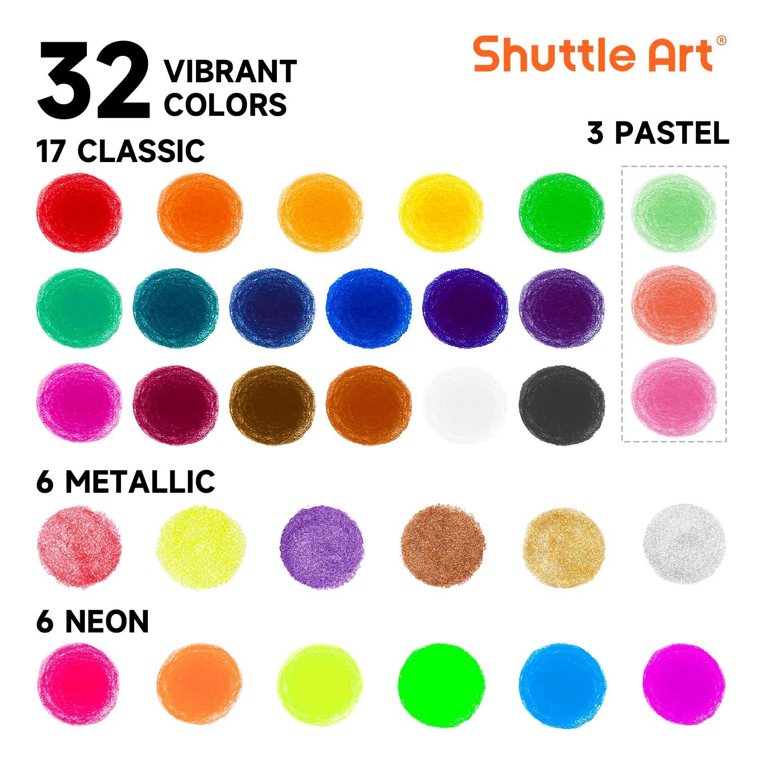 Shuttle Art Tempera Paint Sticks, 32 Colors Solid Tempera Paint for Kids, Super Quick Drying, No-Toxic, Works Great on Paper Wood Glass Ceramic Canvas - Image 3