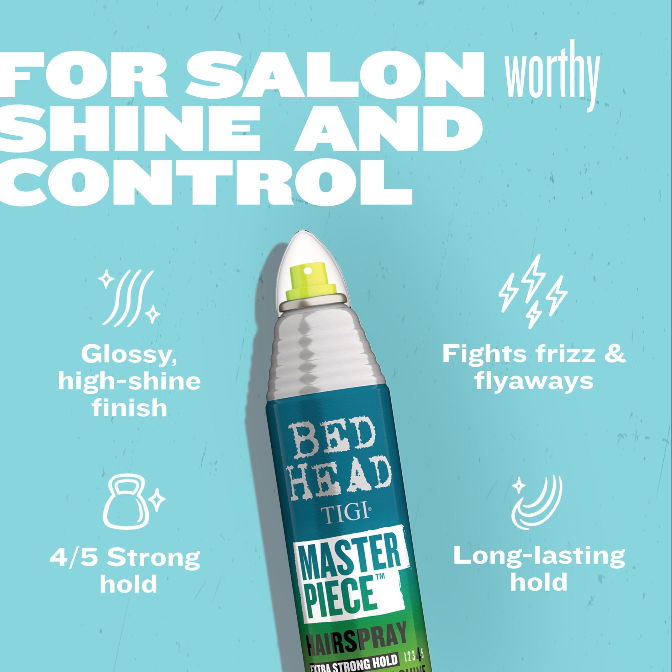 Bed Head by TIGI Frizz Control Hairspray Extra Hold Masterpiece Hair Care Spray for Incredibly Shiny and Glossy Hair, 10.3 oz - Image 3