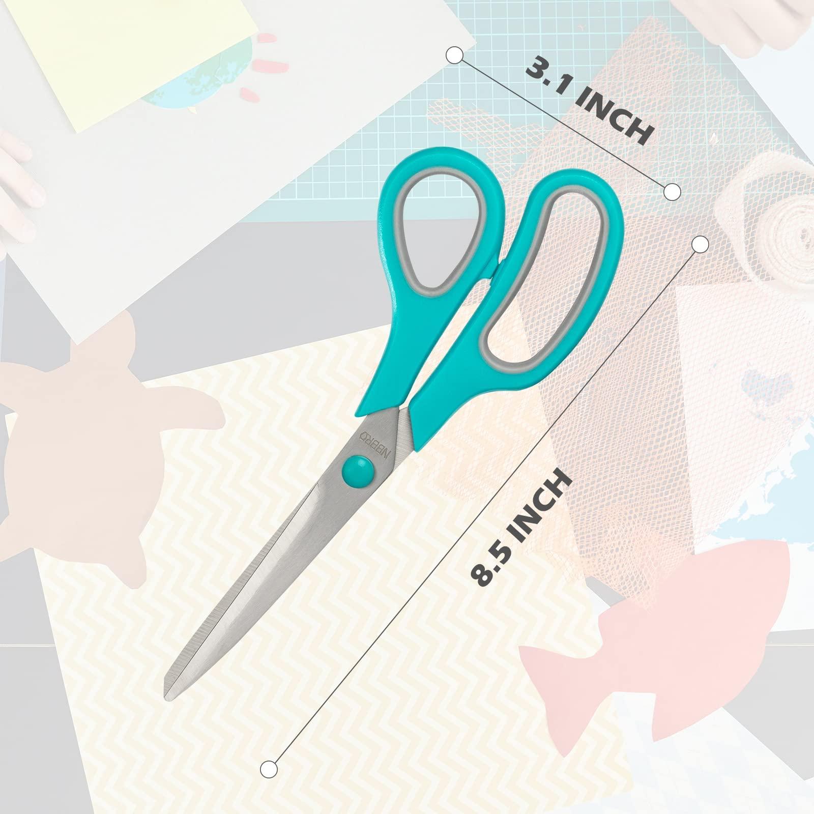 Stainless Steel All Purpose Scissors, 8.5'' Multipurpose 3-Pack for Office, Home, School, Sewing, Fabric, Craft Supplies - Image 2