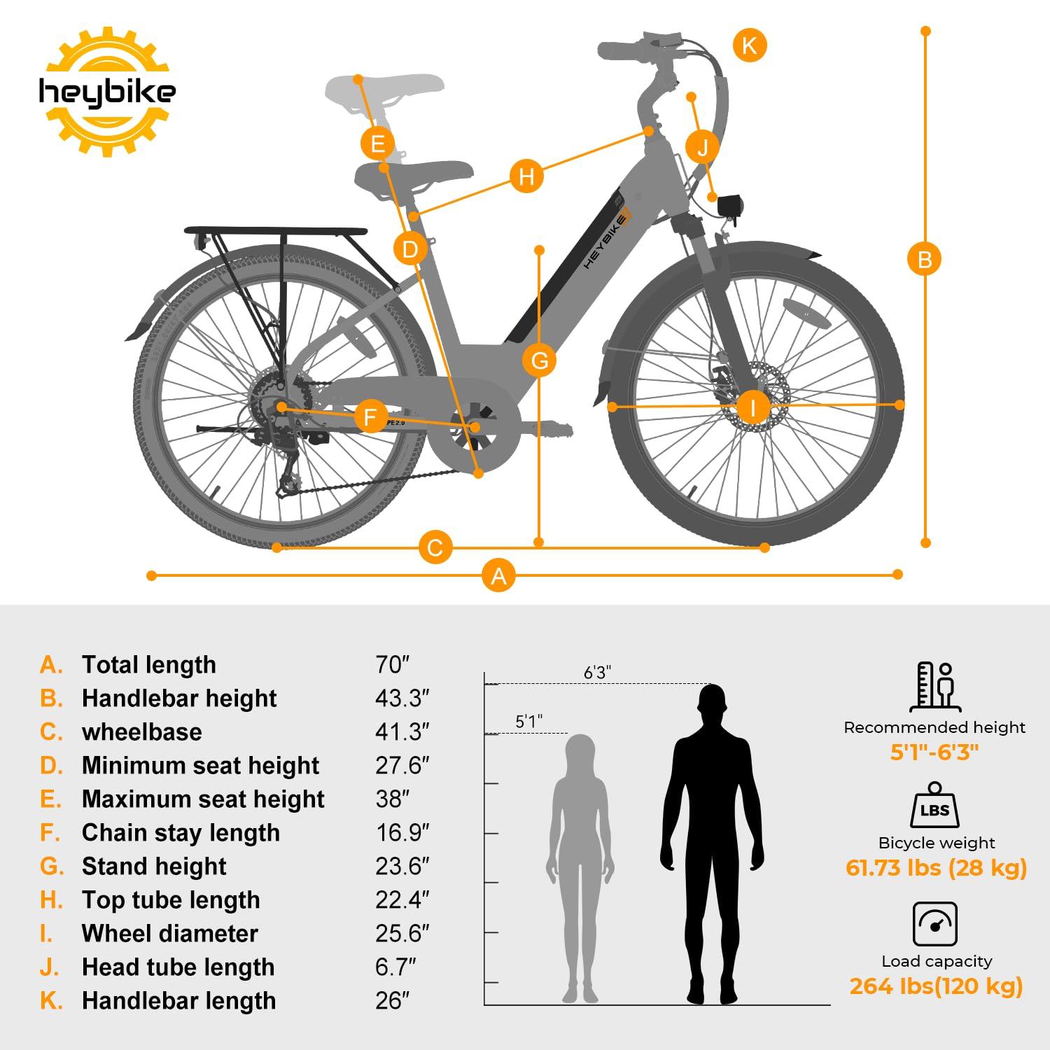 Heybike Cityscape 2.0 Electric Bike for Adults with 1000W Motor Peak,468Wh Removable Battery and up to 50Miles 24MPH,UL Certified 26" Electric Commuter Bike with 7-Speed and Front Suspension. - Image 7