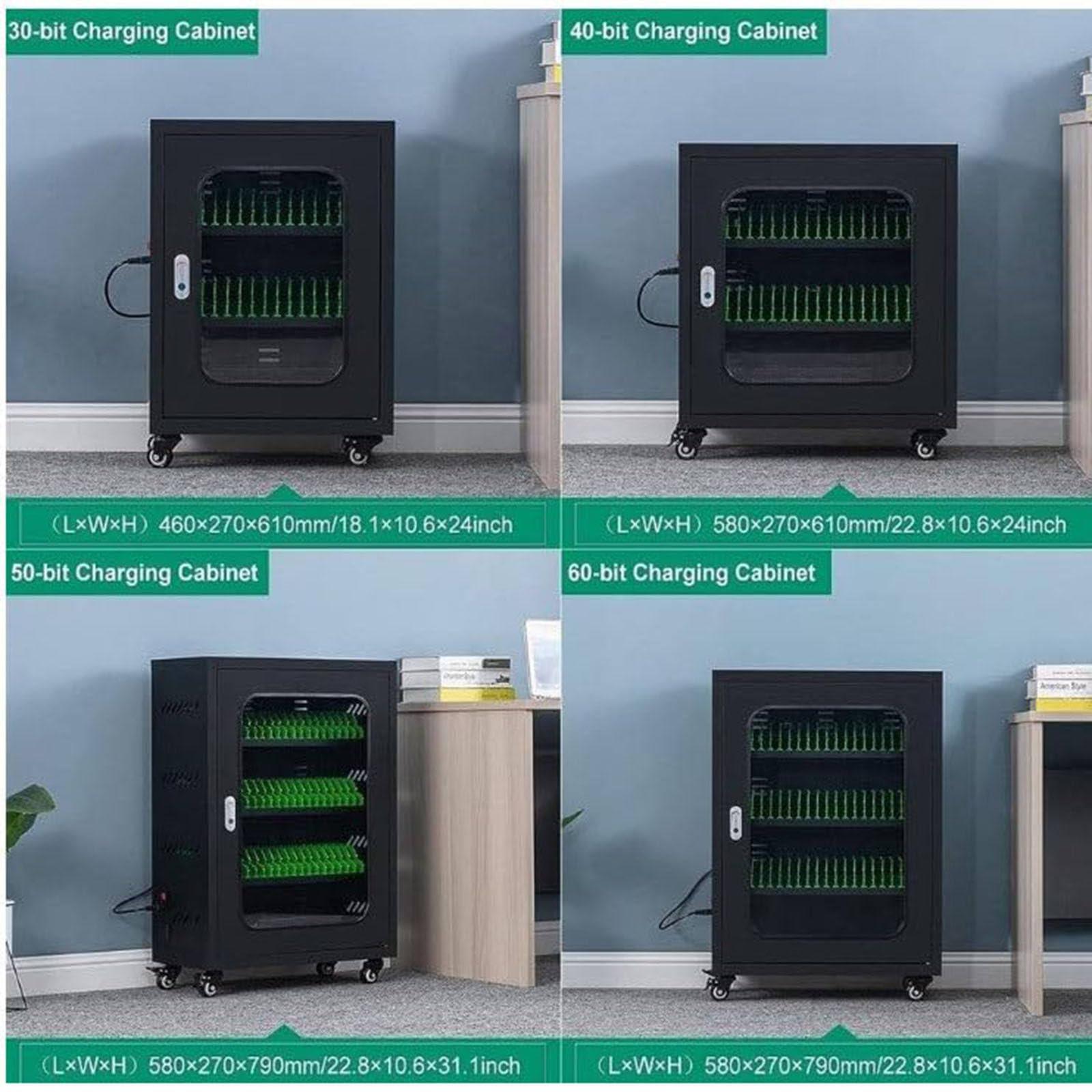 HTIANMM Cell Phone Charging Stations 30-60 Device Mobile Charging and Storage Cart, USB Rechargeable Mobile Phone Charging Cabinet,for Office Classroom,60Slots - Image 3