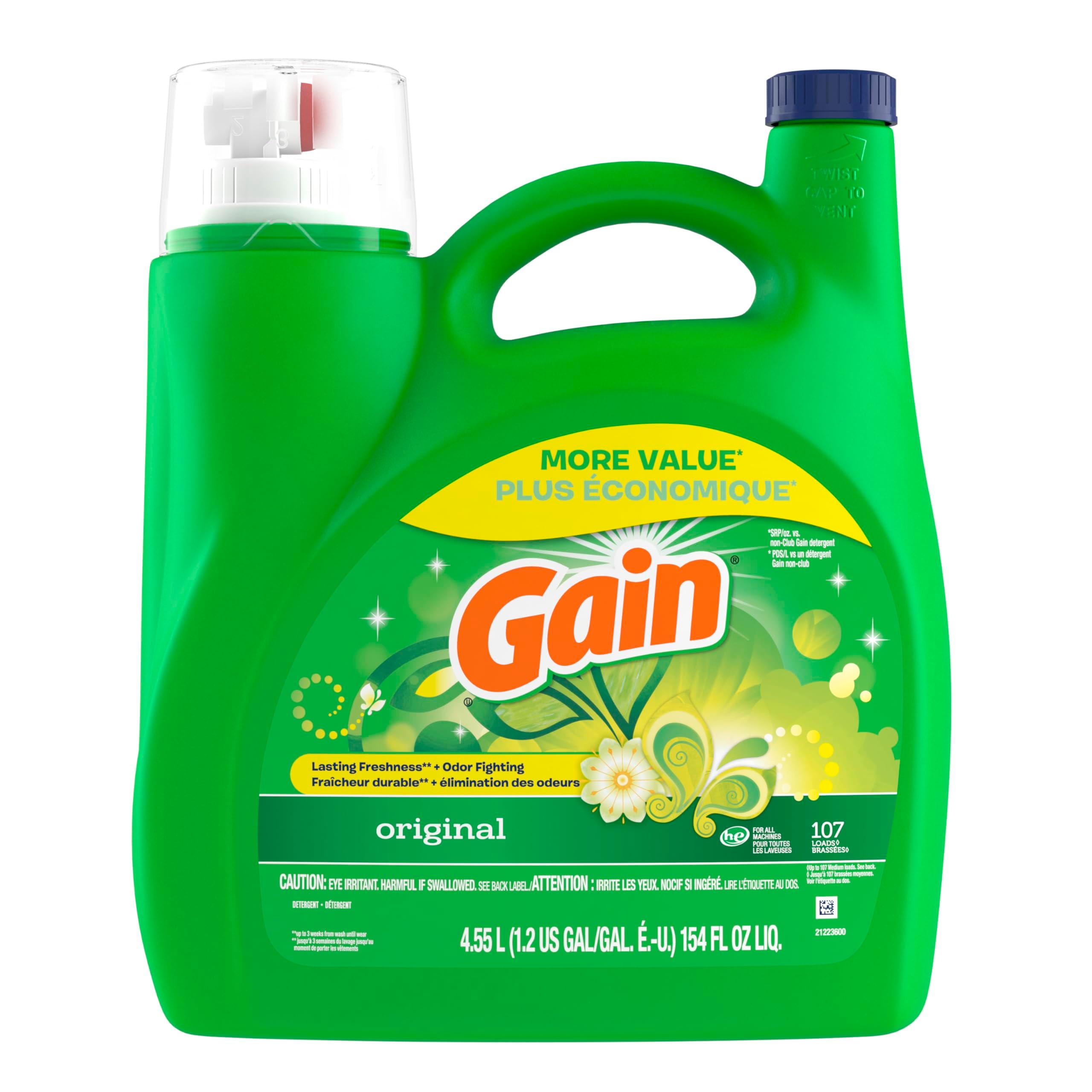 Gain + Aroma Boost Laundry Detergent Liquid, Original Scent, 107 Loads, 154 fl oz, HE Compatible Laundry Soap with Febreze and Oxi, Gain Laundry Detergent, Liquid Laundry Detergent - Image 11