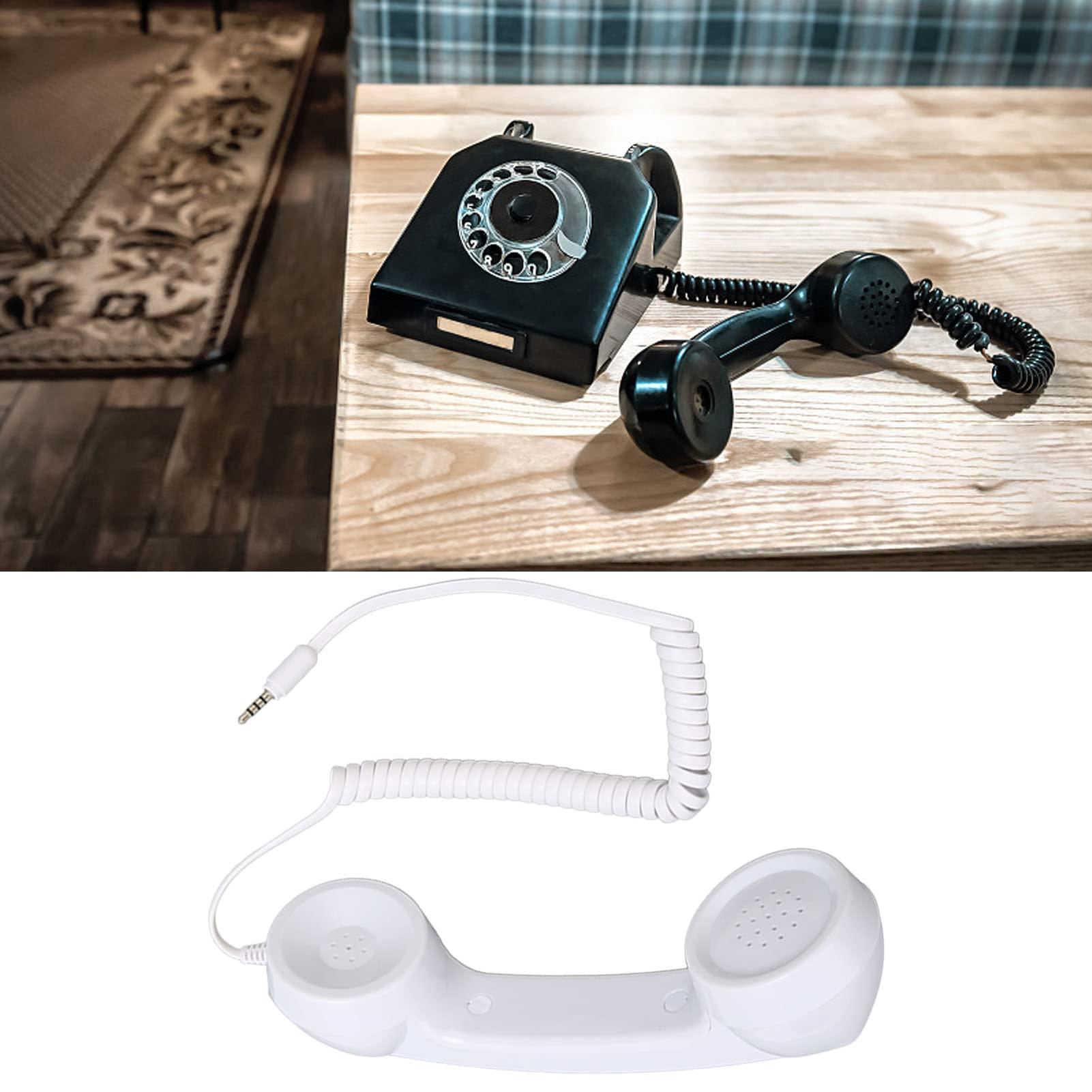 Retro 3.5mm Telephone Handset, Cell Phone Handset , Microphone Handset for Mobile Phone, Cell Phone Receiver Mini Handheld Receiver Cell Phone for Mobile Phones Computers (White) - Image 5