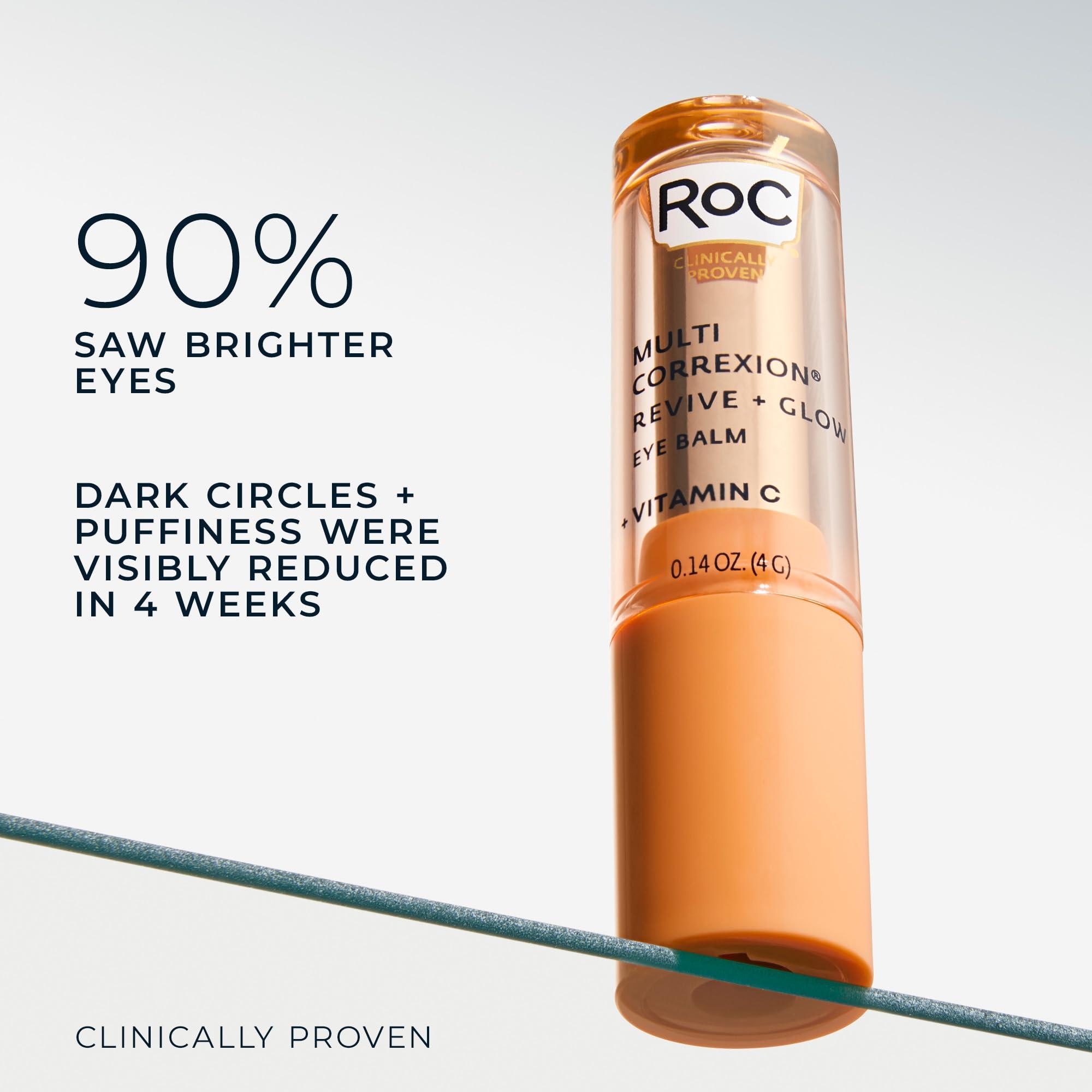 RoC Multi Correxion Revive + Glow Vitamin C Eye Balm (0.14 oz) with Retinol Eye Cream Packette - Image 3