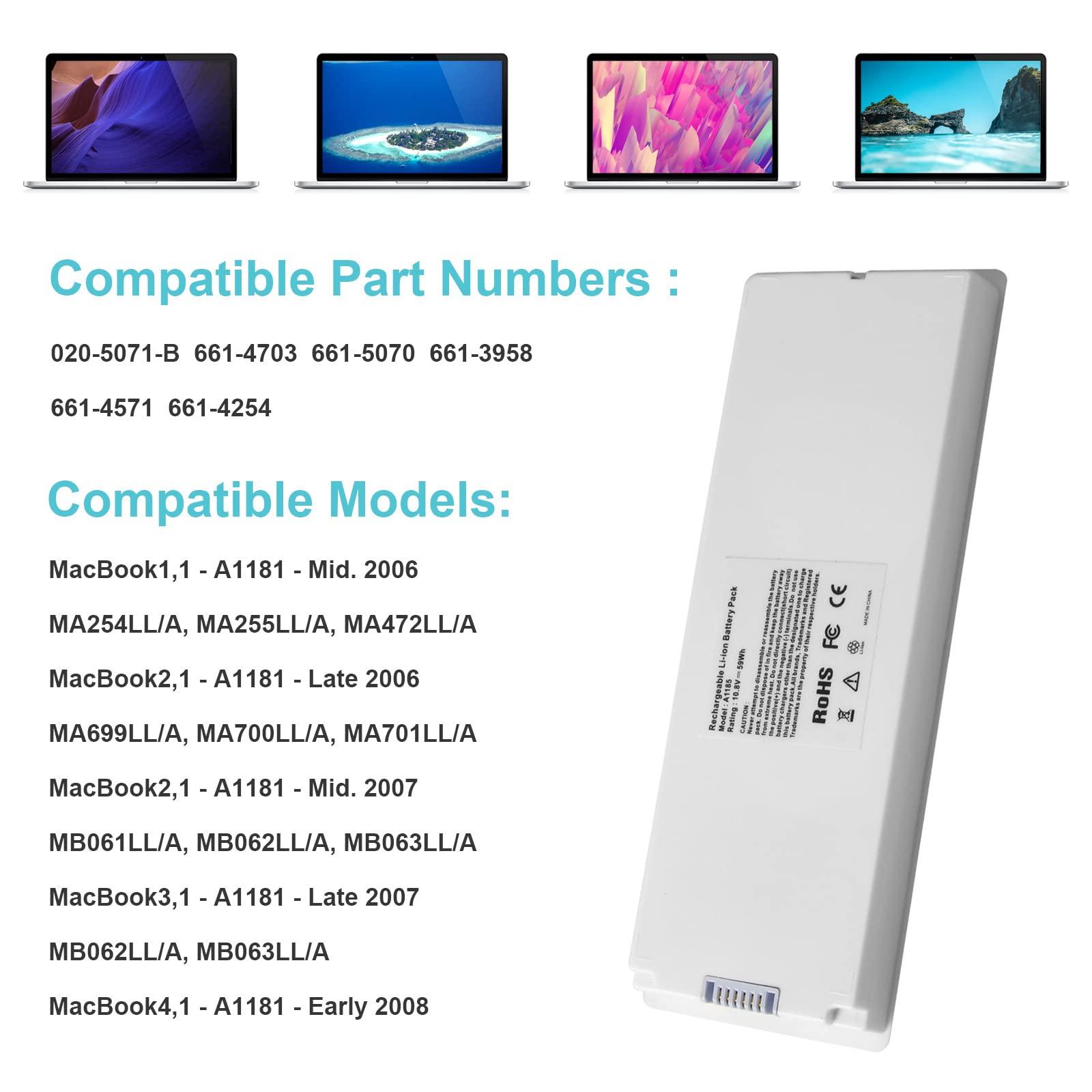 Fancy Buying A1185 Laptop Battery Pack for Apple 13" 13 inch MacBook A1181 (Mid. / Late 2006, Mid. / Late 2007, Early/Late 2008, Early/Mid. 2009) - Image 5