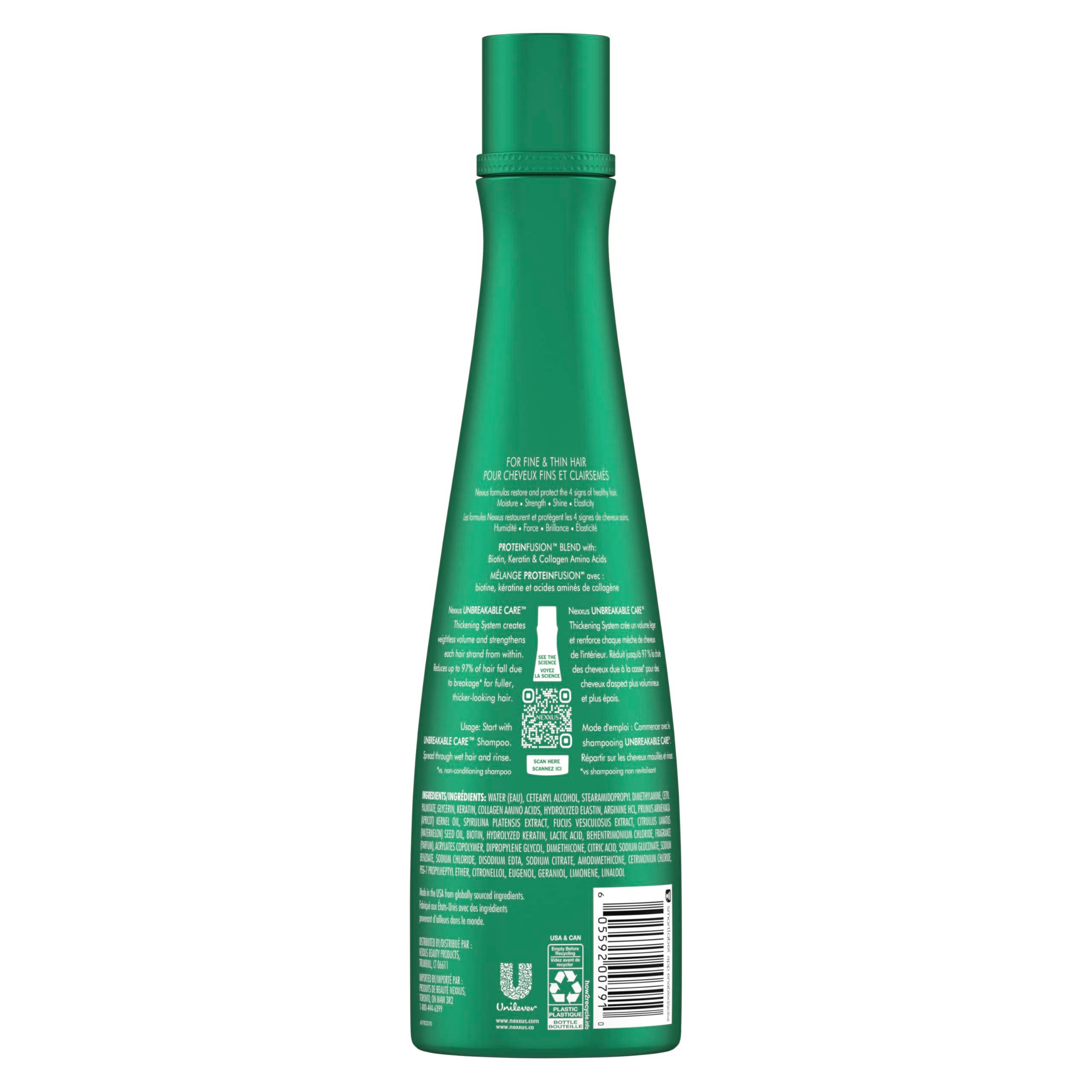 Nexxus Unbreakable Care Thickening Conditioner with Keratin, Collagen, Biotin for Fine and Thin Hair 13.5 oz - Image 2