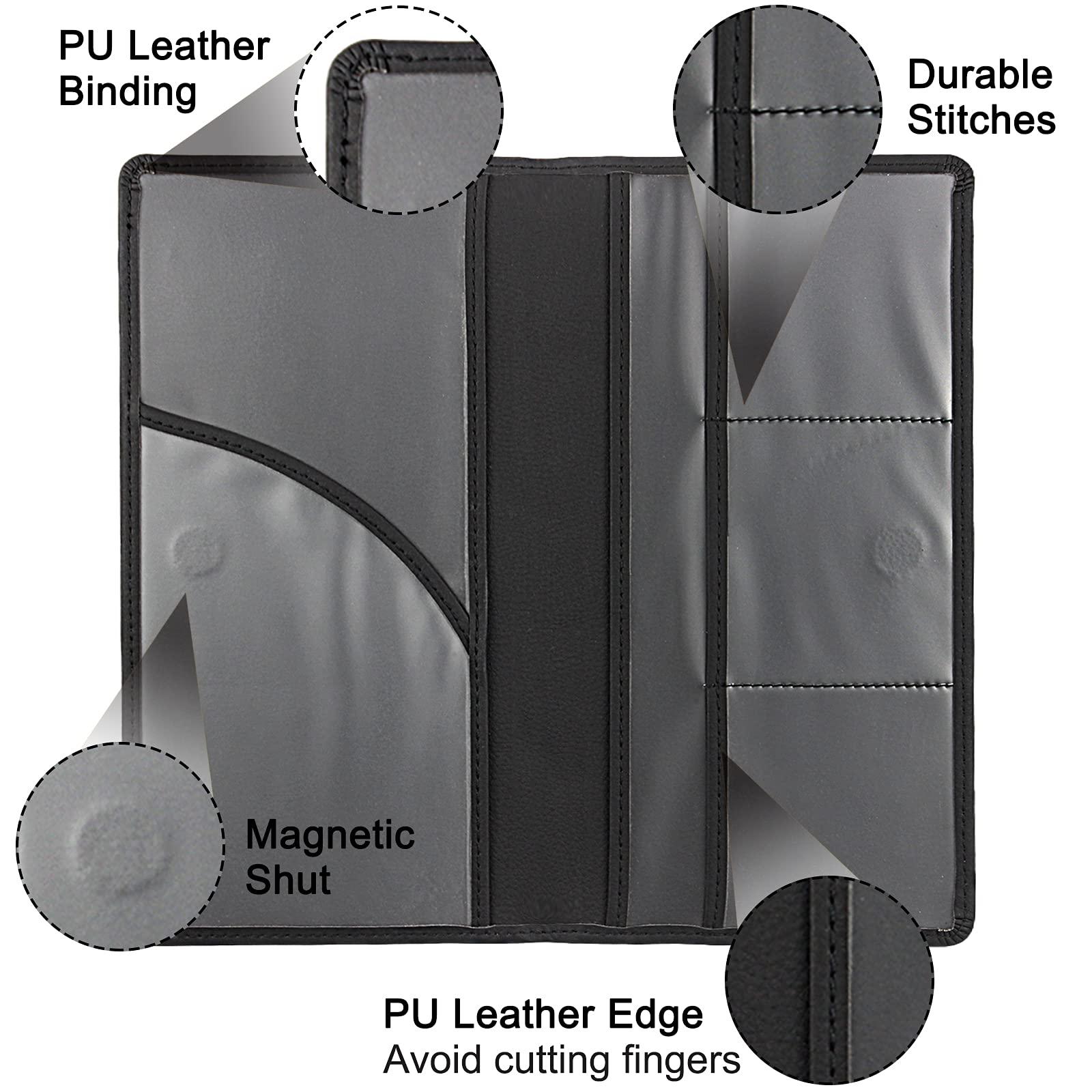 LumiMokki Premium Car Registration & Insurance Card Holder with Magnetic Shut, Vehicle Glove Box Car Organizer - For Documents, Cards, License (Black) - Image 3
