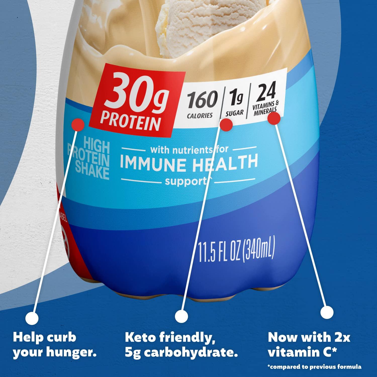 Premier Protein Shake, Vanilla, 30g Protein, 1g Sugar, 24 Vitamins & Minerals, Nutrients to Support Immune Health 11.5 fl oz, 12 Pack - Image 5