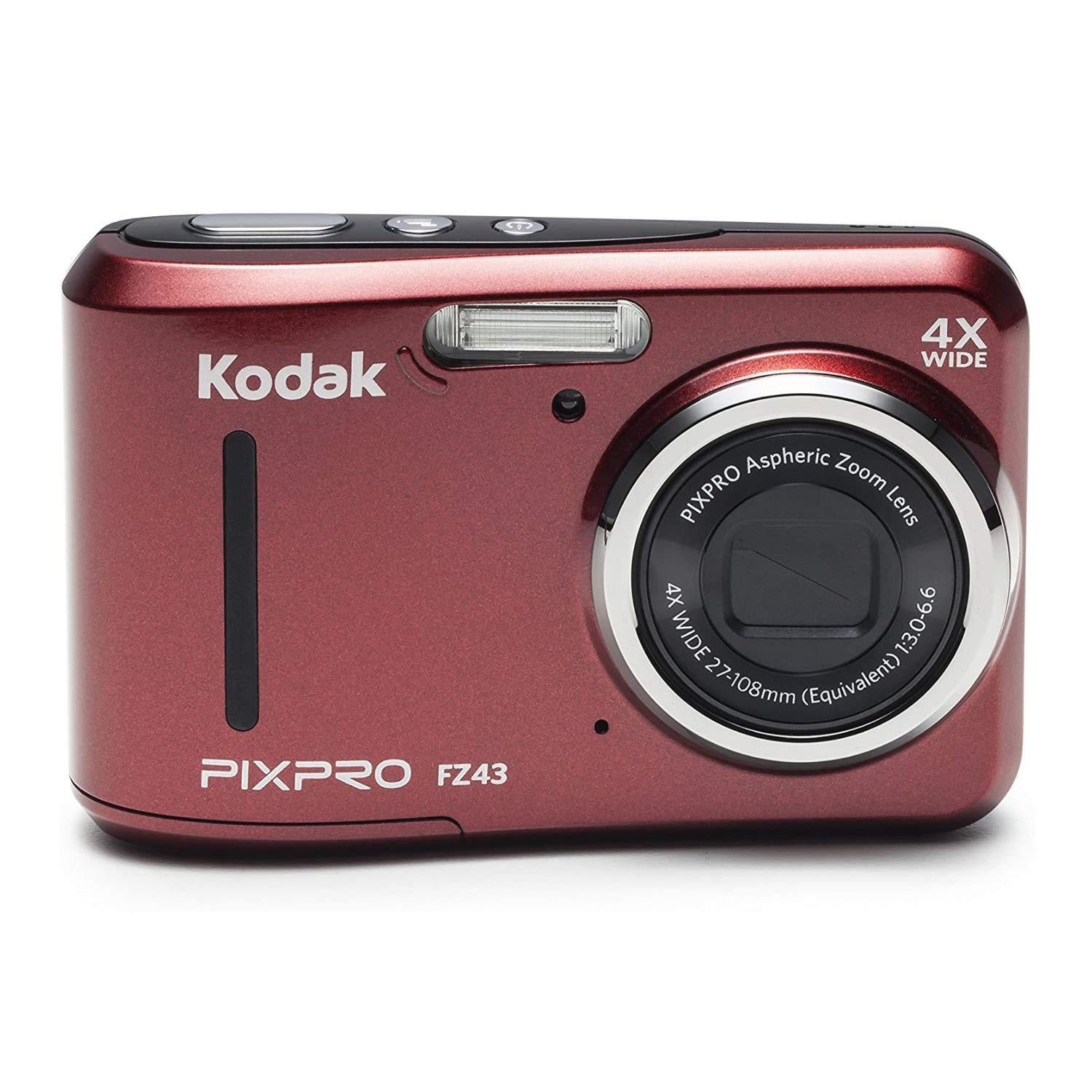 Kodak PIXPRO Friendly Zoom FZ43-RD 16MP Digital Camera with 4X Optical Zoom and 2.7" LCD Screen (Red)
