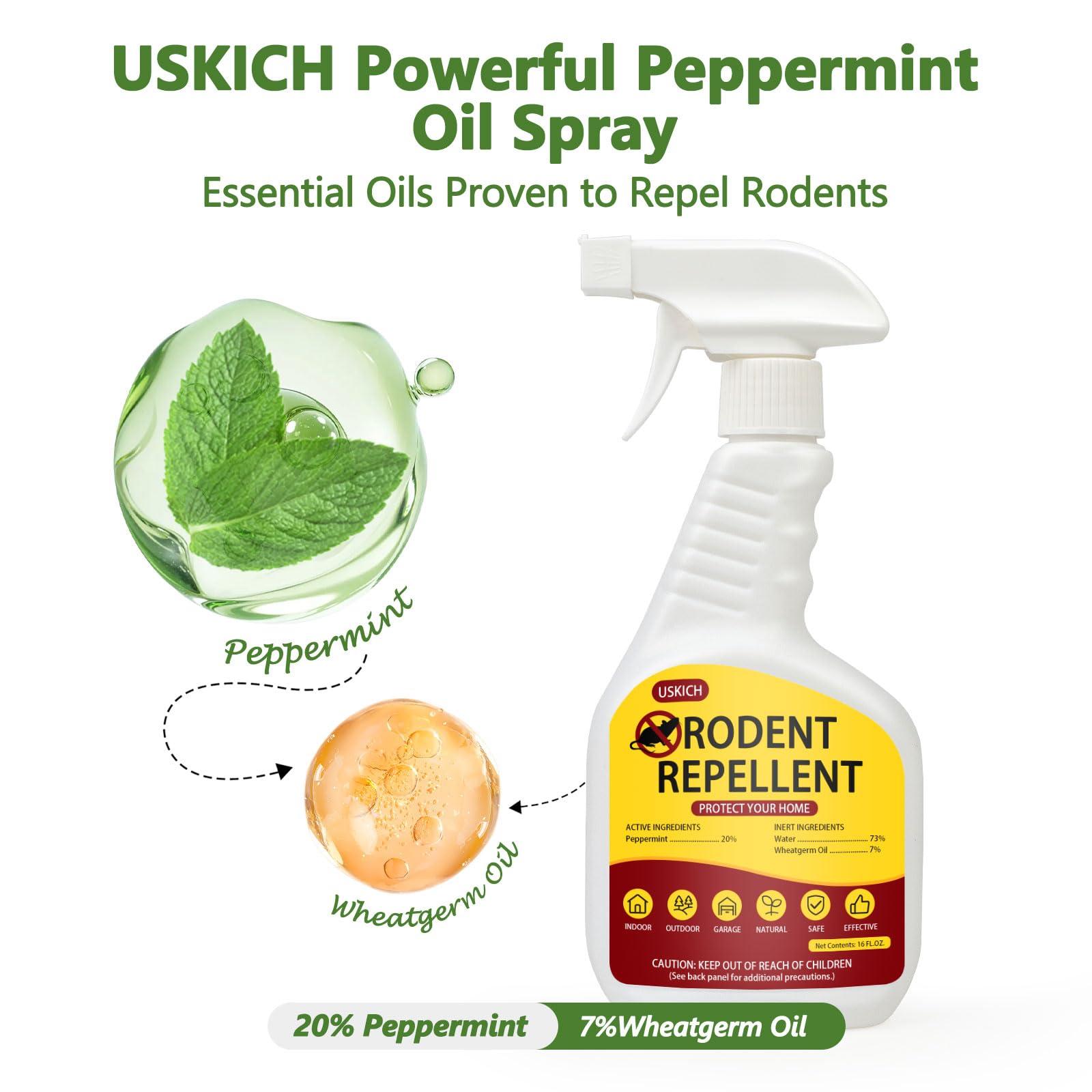2Pack Peppermint Oil Spray for Rodents -Rodent Repellent & Mouse Repellent Spray, Natural Mice Repellent with Wheatgerm Oils - Safe Indoor & Outdoor Use,16oz - Image 4