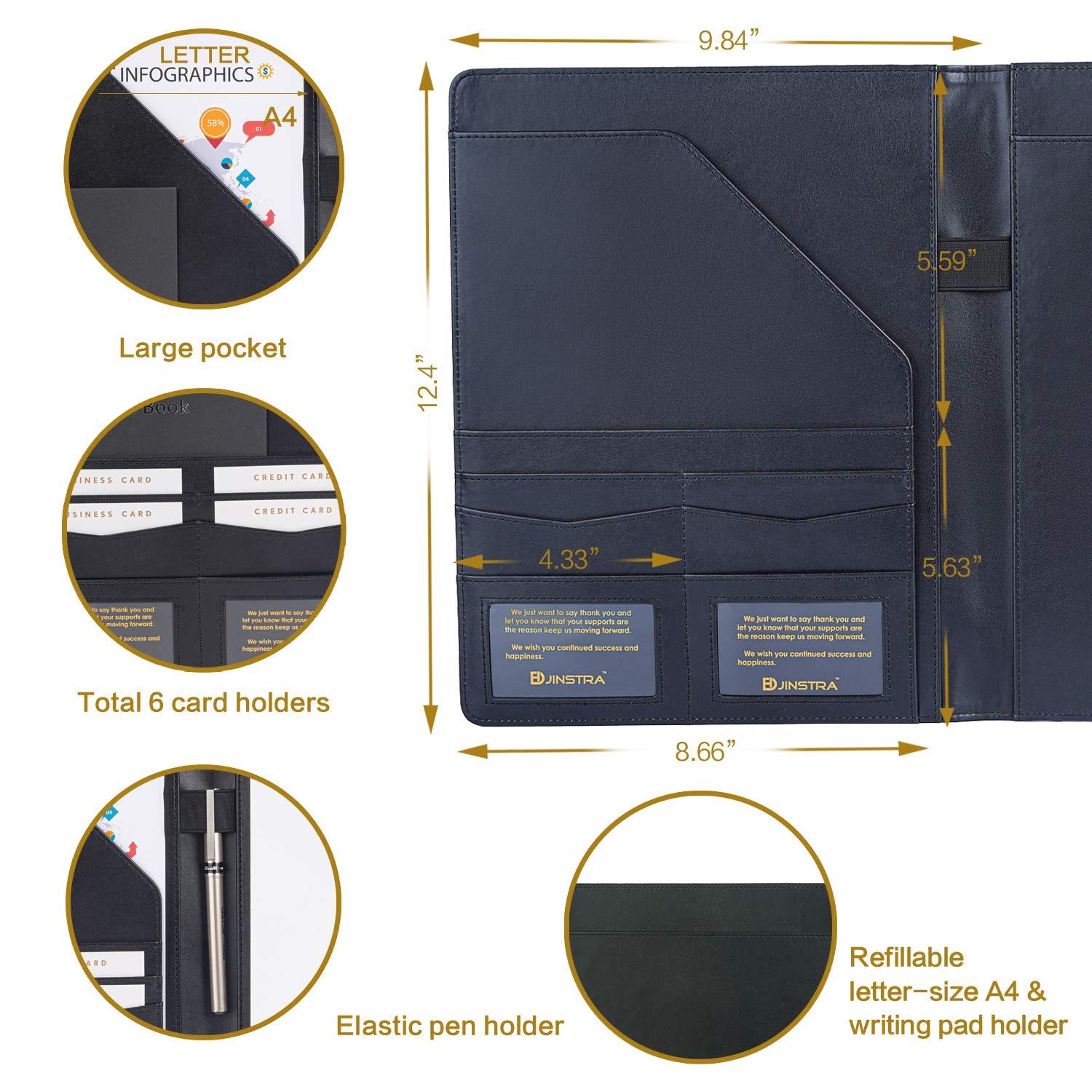 Padfolio Portfolio Leather Folder by Jinstra Professional Business PU Leather Notepad Holder for Resumes, Interview Writing Pad Folders, Legal Pad Portfolios with 20 Pages Notebook for Women/Men - Image 6