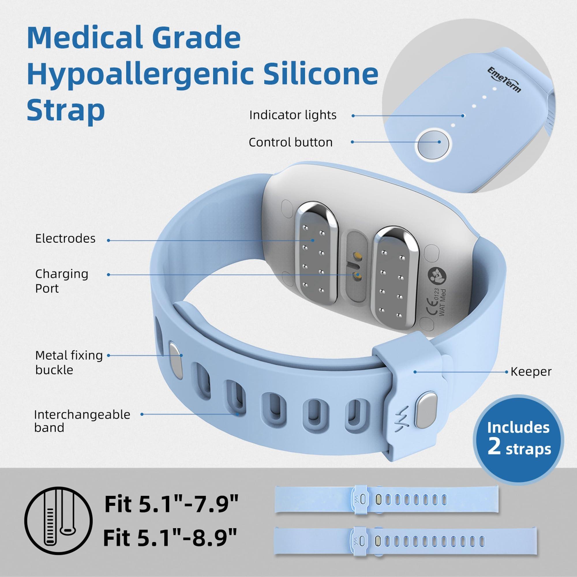 EmeTerm Fashion FDA-Cleared Relieve Nausea Electrode Stimulator Morning Sickness Motion Travel Sickness Vomit Relief Rechargeable No Gel Drug Free Wrist Bands Without Side Effects FSA/HSA Eligible - Image 6