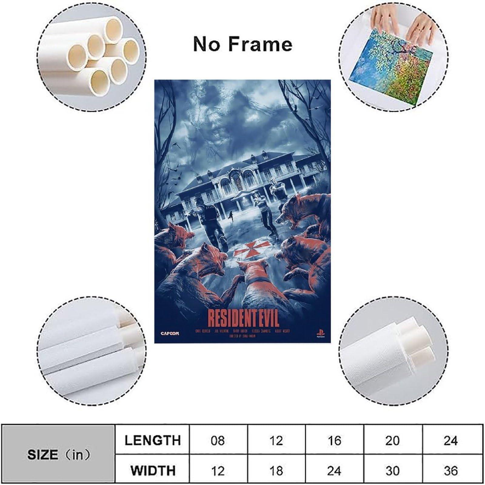 Shuei Resident Evil Poster for Bedroom Aesthetic Canvas Art Wall Decor 24x36inch(60x90cm), Unframe-style-6 - Image 3