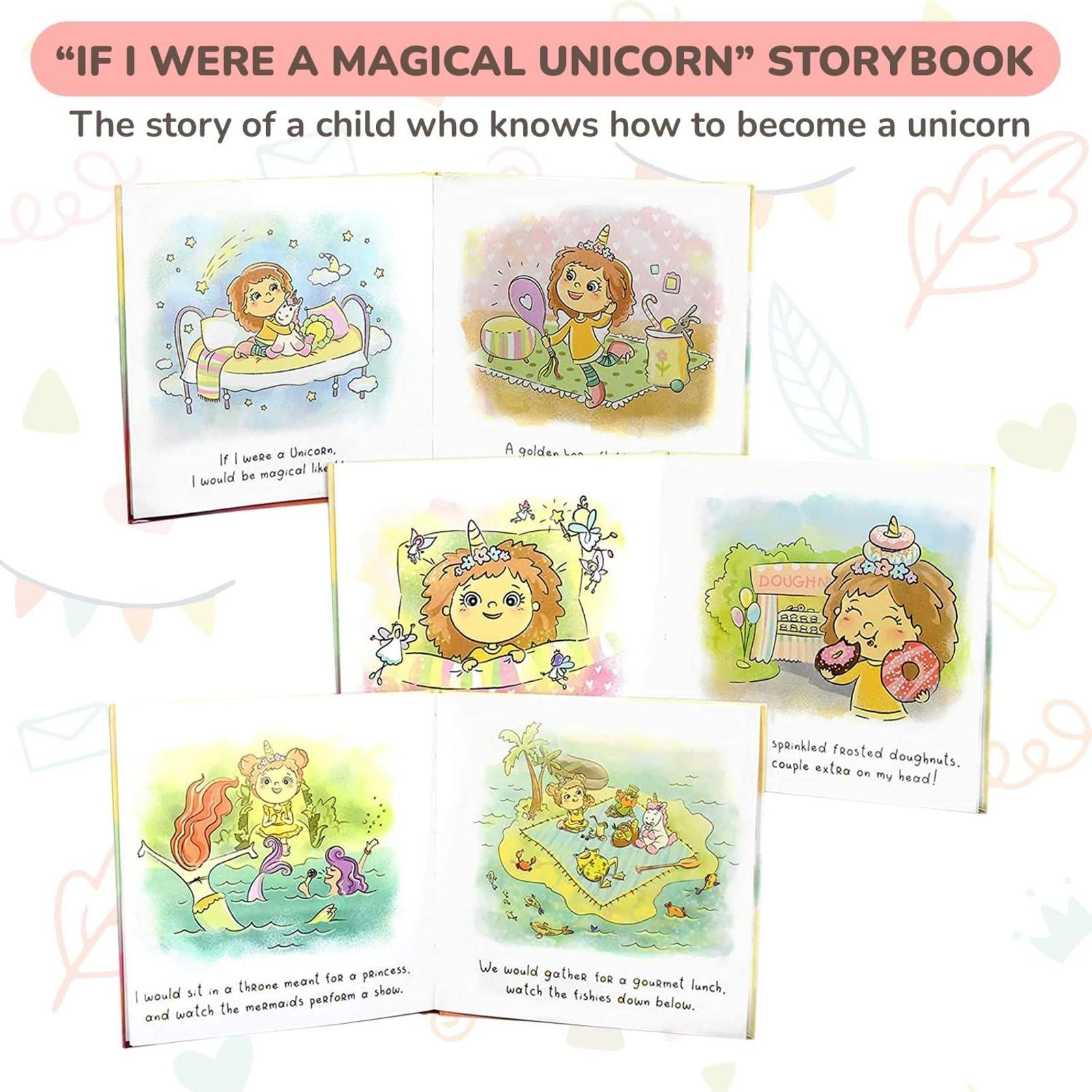 Tickle & Main 3 Pieces Unicorn Gift Sets for Girls Age 3 or Up, with Rainbow Horn Headband, Animal Plushie Toy and Storybook Set - Image 6