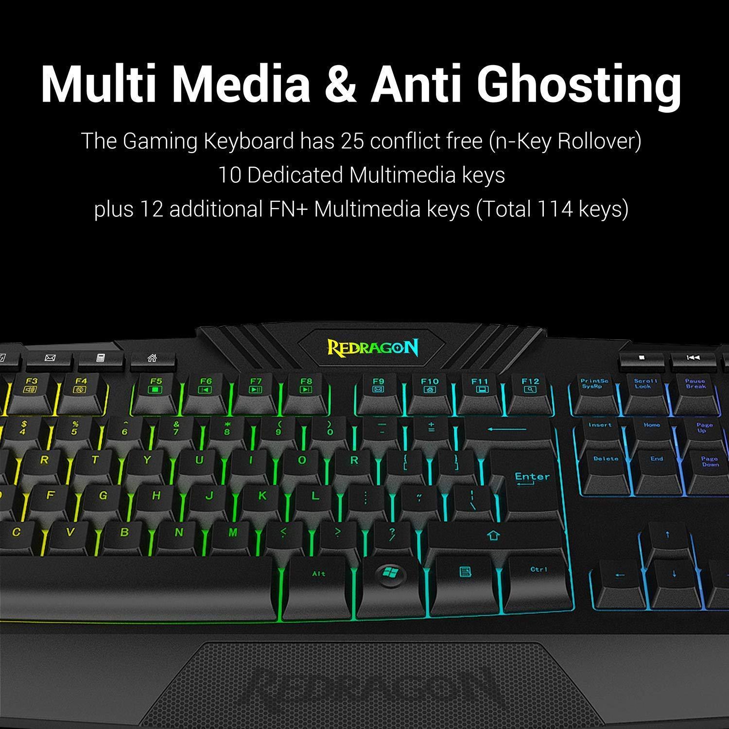 Redragon S101 Gaming Keyboard, M601 Mouse, RGB Backlit Gaming Keyboard, Programmable Backlit Mouse, Value Combo Set [New Version] - Image 5