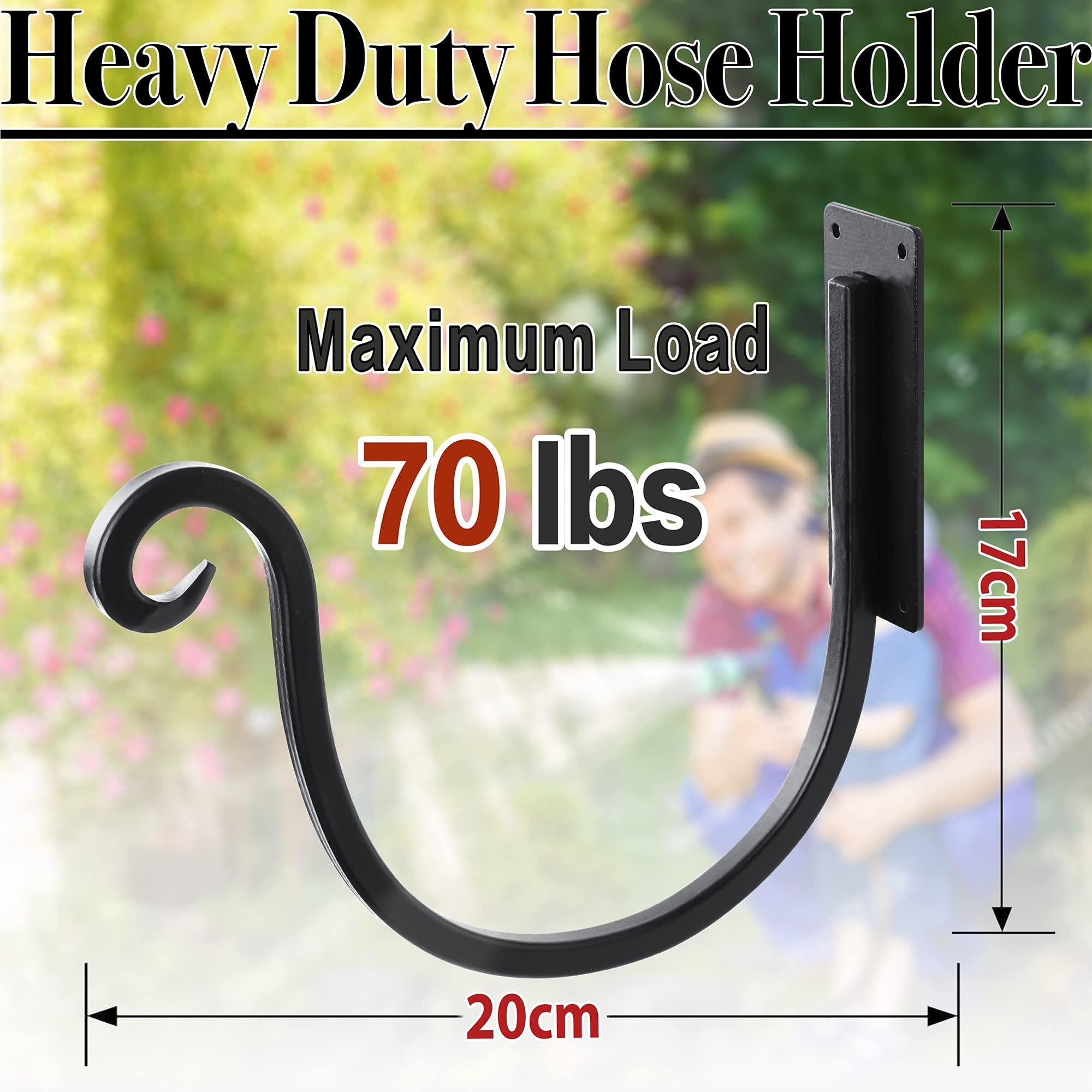 YANGSHUO Garden Hose Holder Outside: Wall Mount Water Hose Holder - 8Inch Heavy Duty Garden Water Hose Hanger for Outside Hose Storage - Image 3