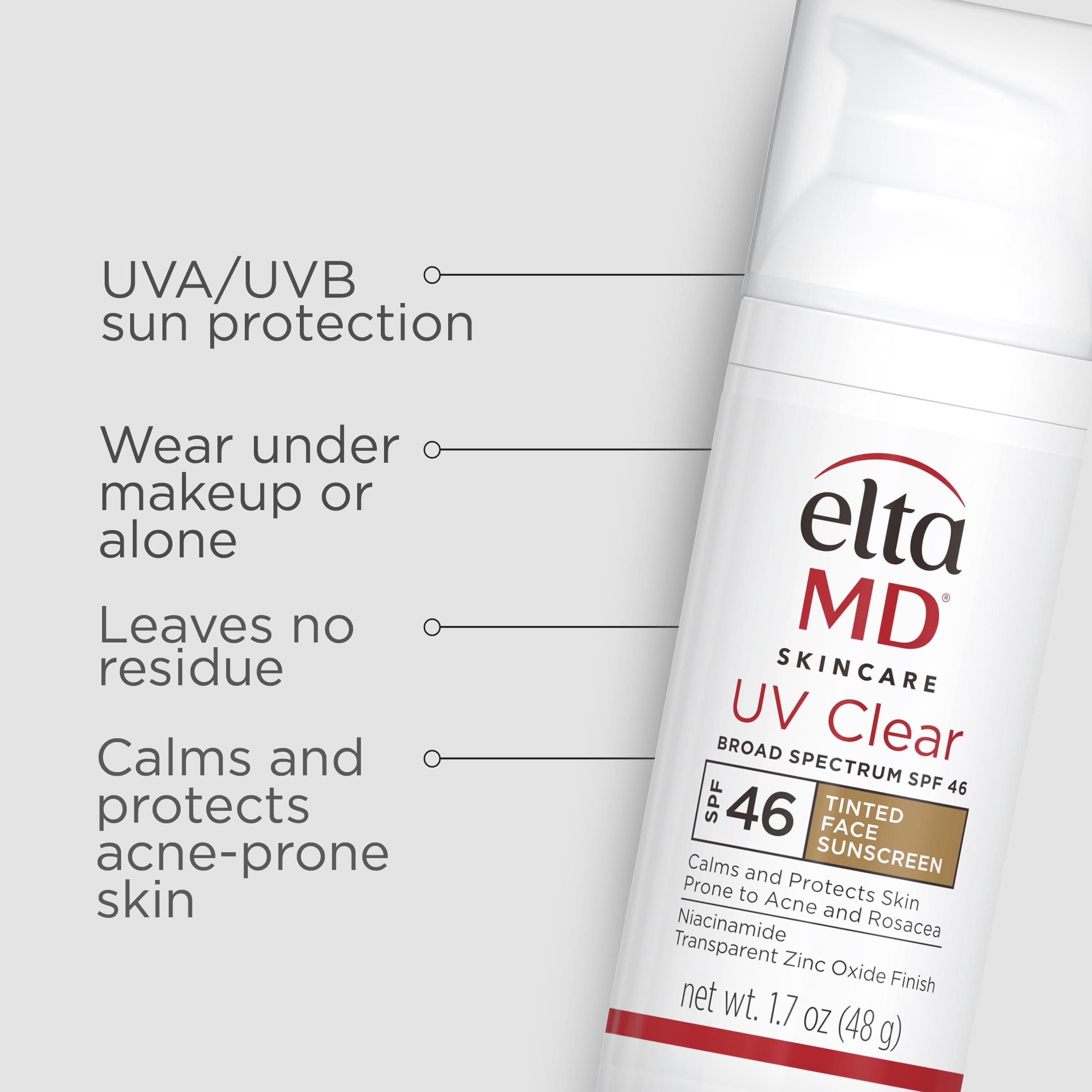 EltaMD UV Clear Tinted Face Sunscreen, SPF 46 Oil- Free Tinted Sunscreen with Zinc Oxide, Dermatologist Recommended Sunscreen, 1.7 oz Pump - Image 3