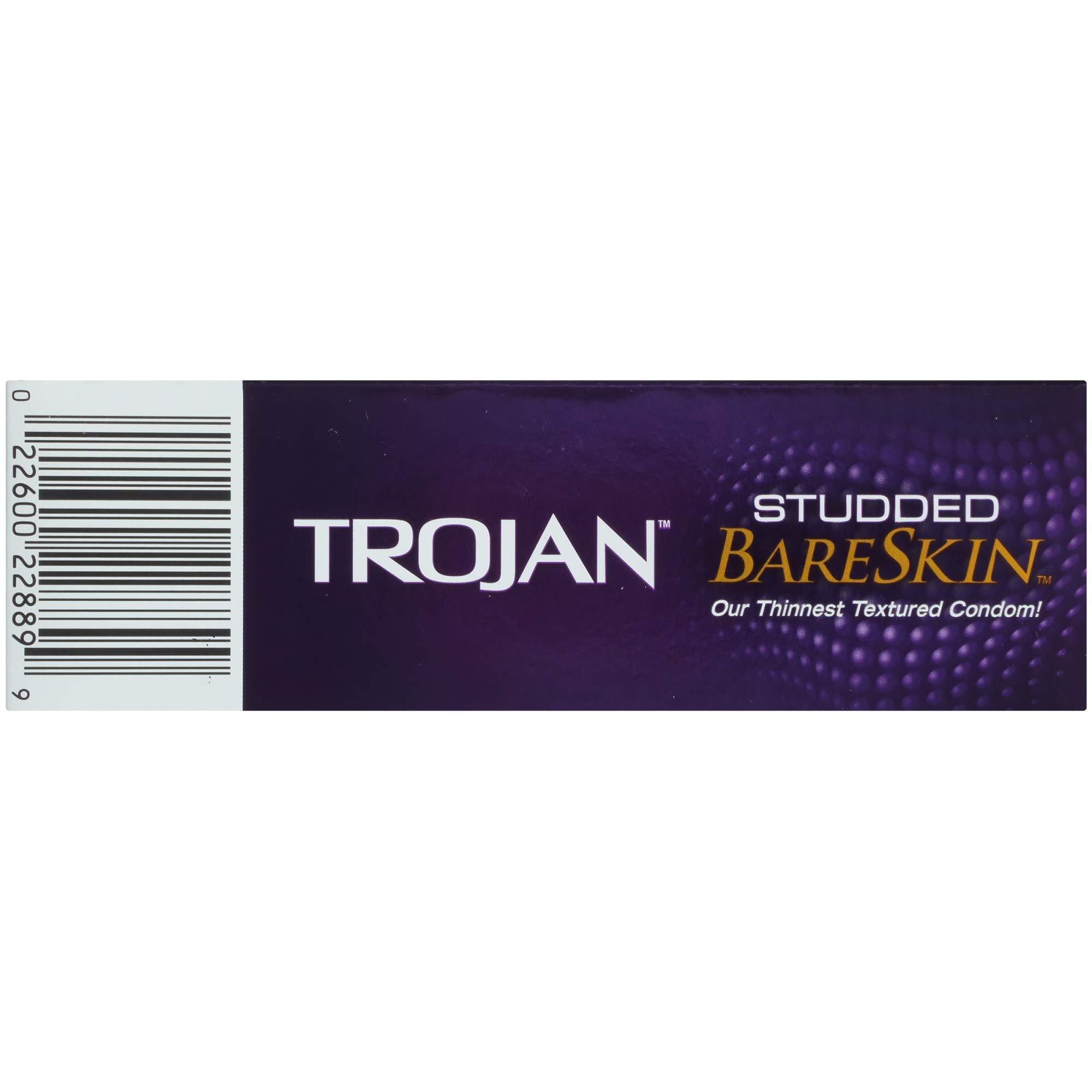 Trojan Studded Bareskin Lubricated Condoms - 10 Count - Image 12