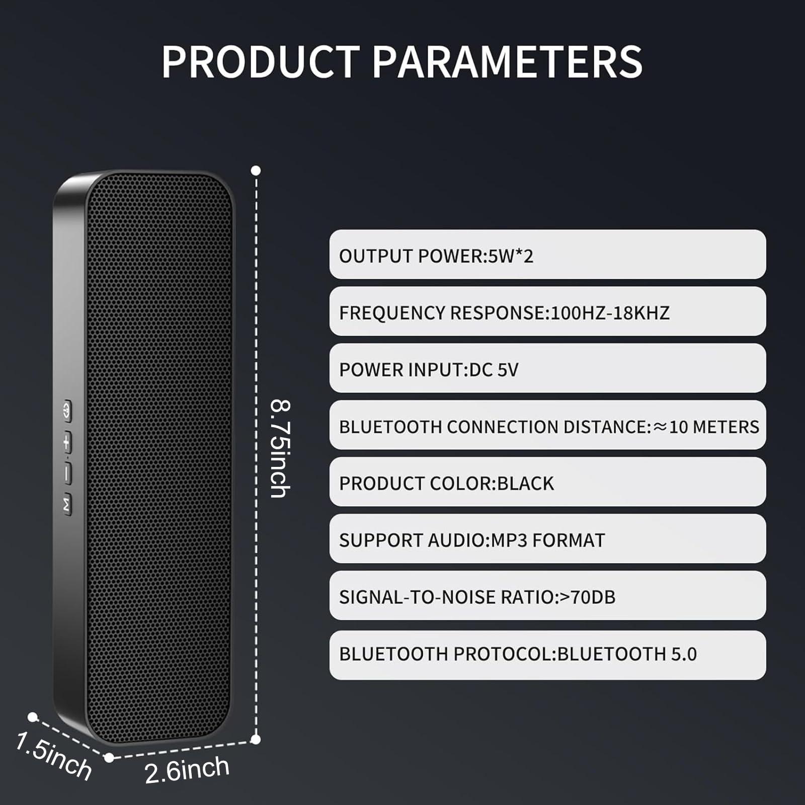 USB Computer Speakers,Pc Speakers for Desktop,Stereo Sound & Enhanced Bass with 3.5mm Aux-in, TF Card Port, Bluetooth Speaker,USB Powered Speakers for Desktop Monitor, PC, Laptop, Tablets - Image 8