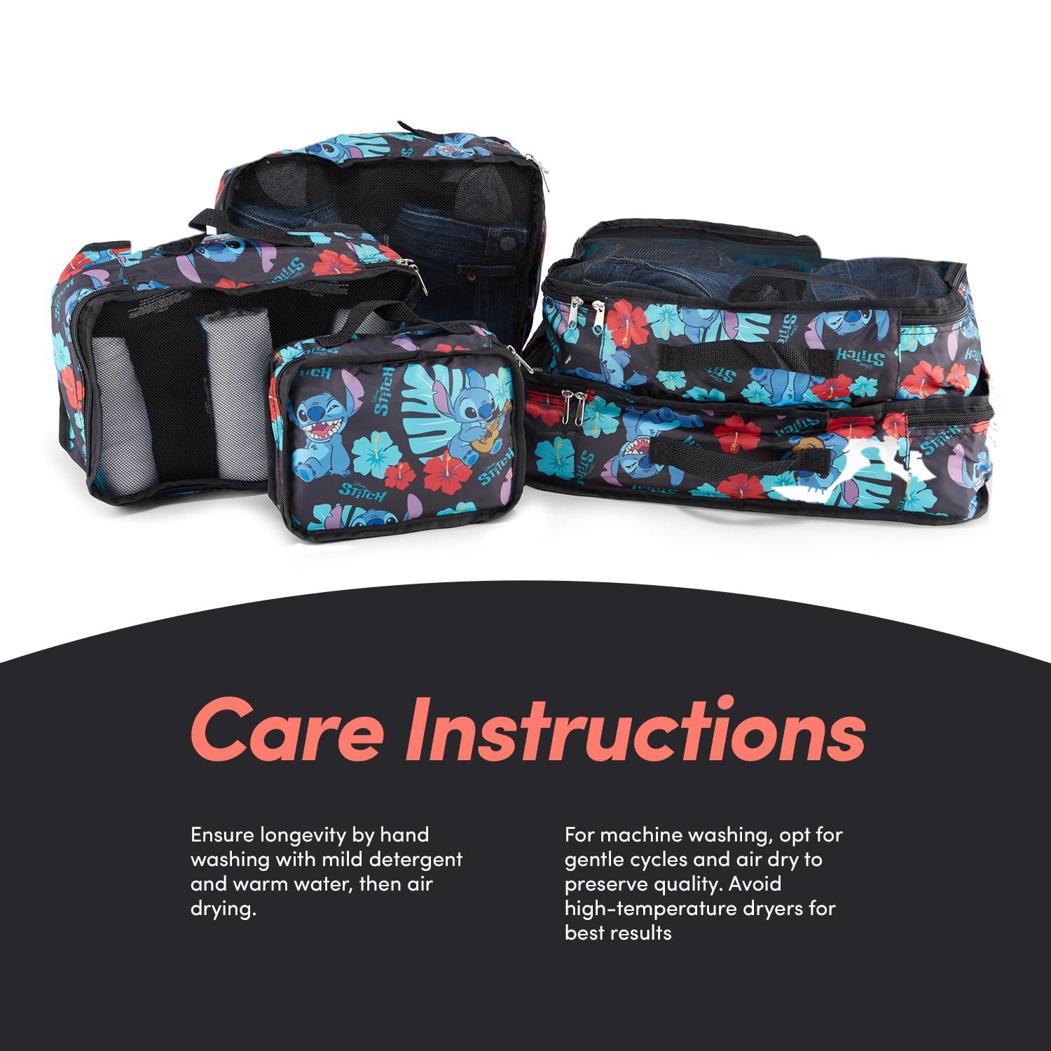 Disney Minnie Mickey Stitch Packing Cubes - Winnie the Pooh, Princess Cinderella, Cars, Toy Story 5 Piece Packing Cubes Compression - Travel Essential - Luggage Suitcase Organizer Set - Image 7