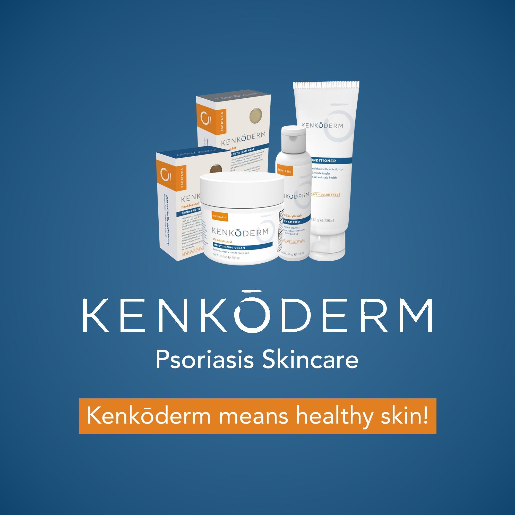 Kenkoderm Psoriasis Dead Sea Mud Soap with Argan Oil & Shea Butter, Natural Exfoliating Body & Face Cleanser for Sensitive Skin, Fragrance & Color-Free, 4.25 Ounce, 4 Bars - Image 9