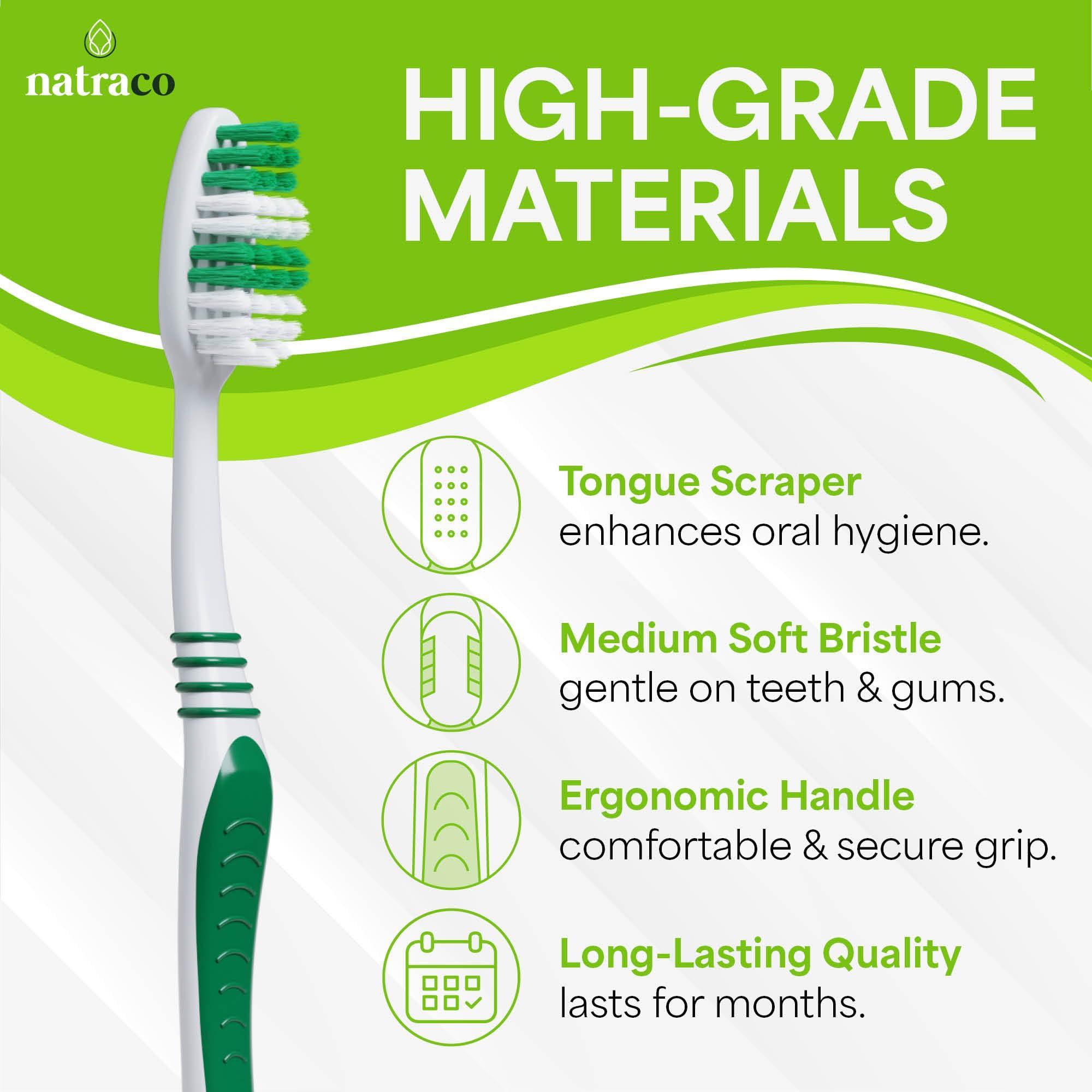 natraco Bulk Toothbrush Pack with Covers | Premium Quality Individually Wrapped Colorful Tooth Brushes | Medium Soft Bristles for Travel, Donations, Hotels (100) - Image 3