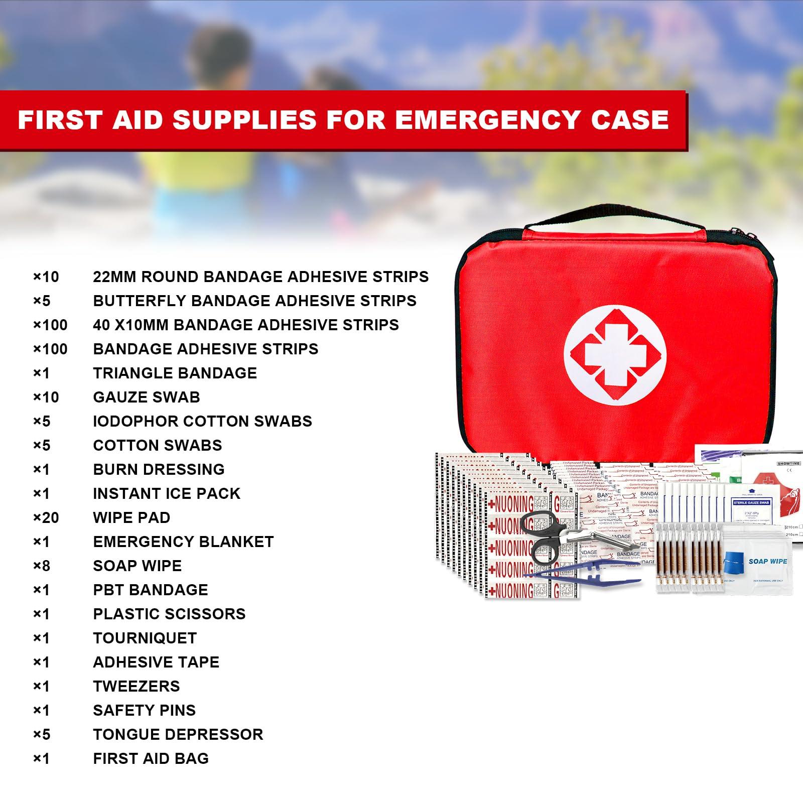 Travel-First Aid-Kit Car-Home 300PCS Survival-Kit Outdoor-Adventure - Small Portable Red Emergency Essential Sets Office Hiking Camping Business Public Must Have First Aid Gear Equipment 1st Aid - Image 2