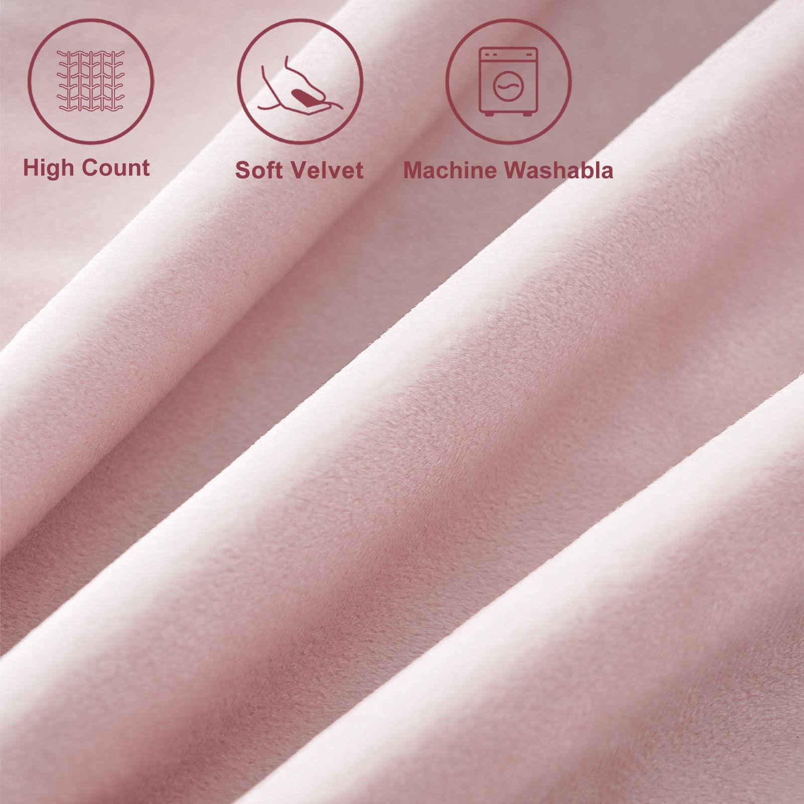 Top Finel Blush Pink 26x26 Euro Pillow Shams Set of 2 Decorative Throw Pillow Covers for Bed, Soft Velvet Couch Pillow Covers with for Bedroom, Spring Cute Aesthetic Home Decor - Image 4
