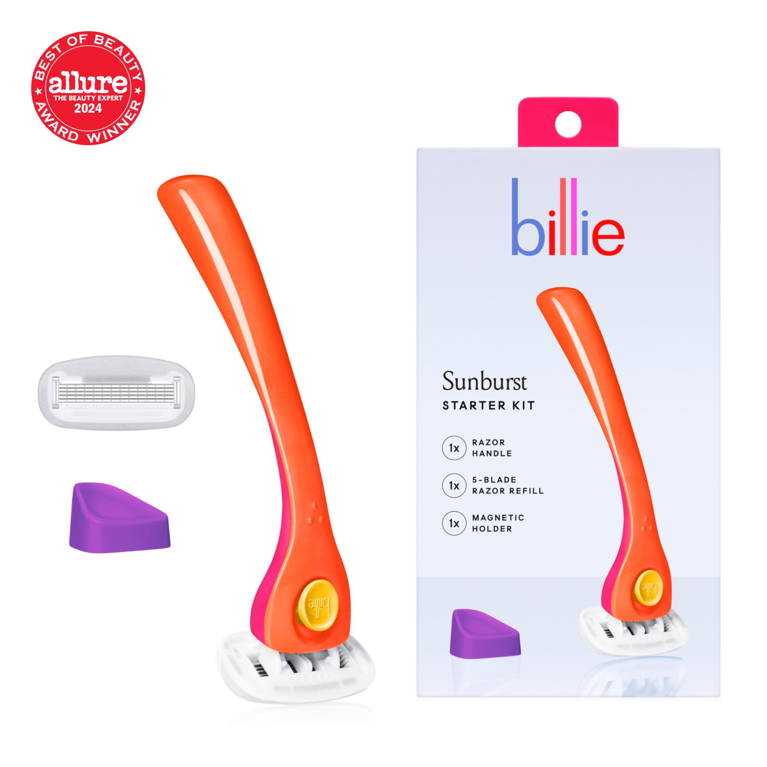 Billie Razors for Women Shave Kit – Women’s Razor + 2 x 5-Blade Razor Refills + Magnetic Holder – Sunburst - Image 2