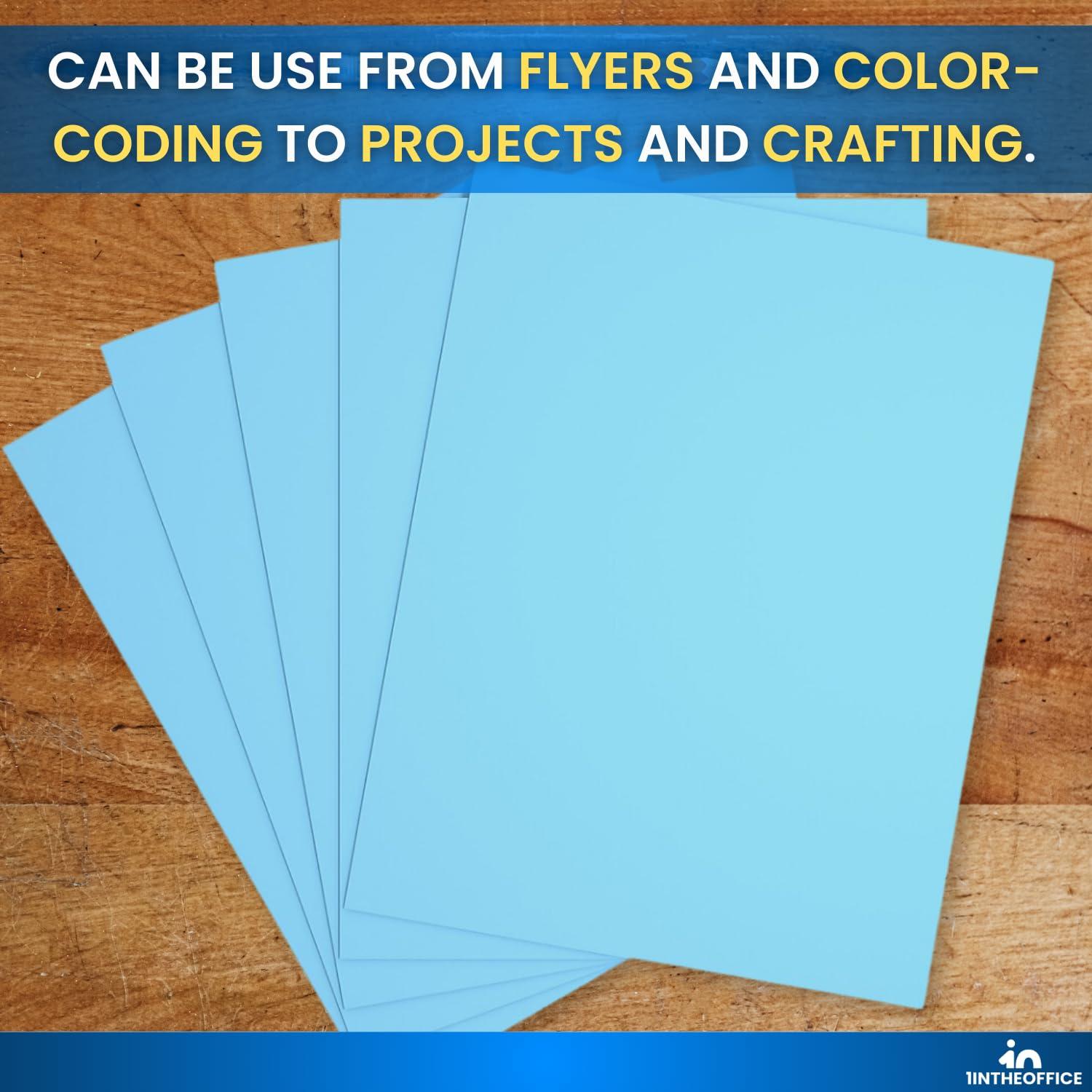 1InTheOffice Blue Copy Paper, Printer Paper, Colored Copy, 20 lbs., 8.5" x 11", 500 Pack - Image 6