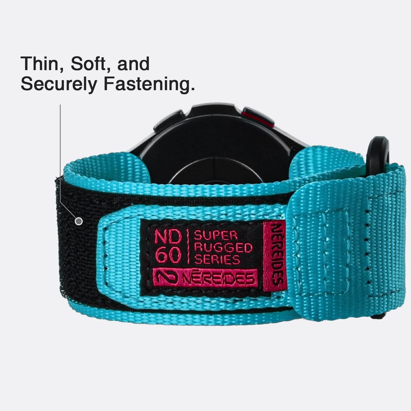 Nereides Band Compatible with Samsung Galaxy Watch 7 6 5 4 40mm 44mm/Watch 6 4 Classic/Galaxy Watch 5 Pro/Galaxy Watch 3/Classic 41mm/Active 2, 20mm Nylon Sports Strap for Men Women(Blue,L) - Image 6
