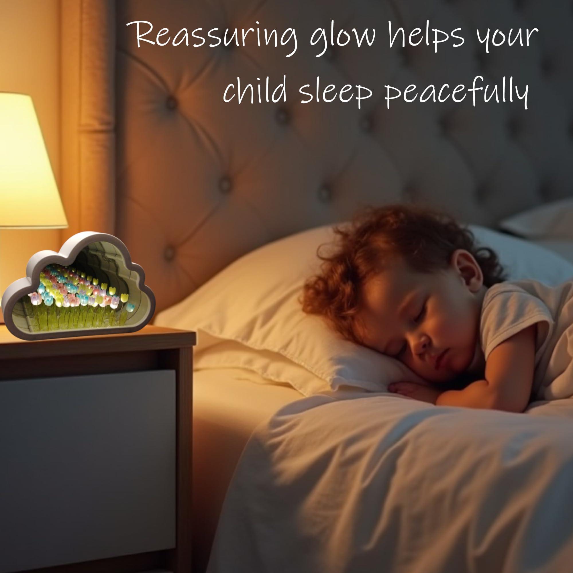 ALYMACK Handmade Tulip Lamp Fully Assembled - Flower Night Light Cuteness Lamps - Tulip and Rose Infinity Mirror in a Glass - Gift for Women or Girl - Lampara de Tulipanes Infinitos (Rainbow, USB) - Image 6