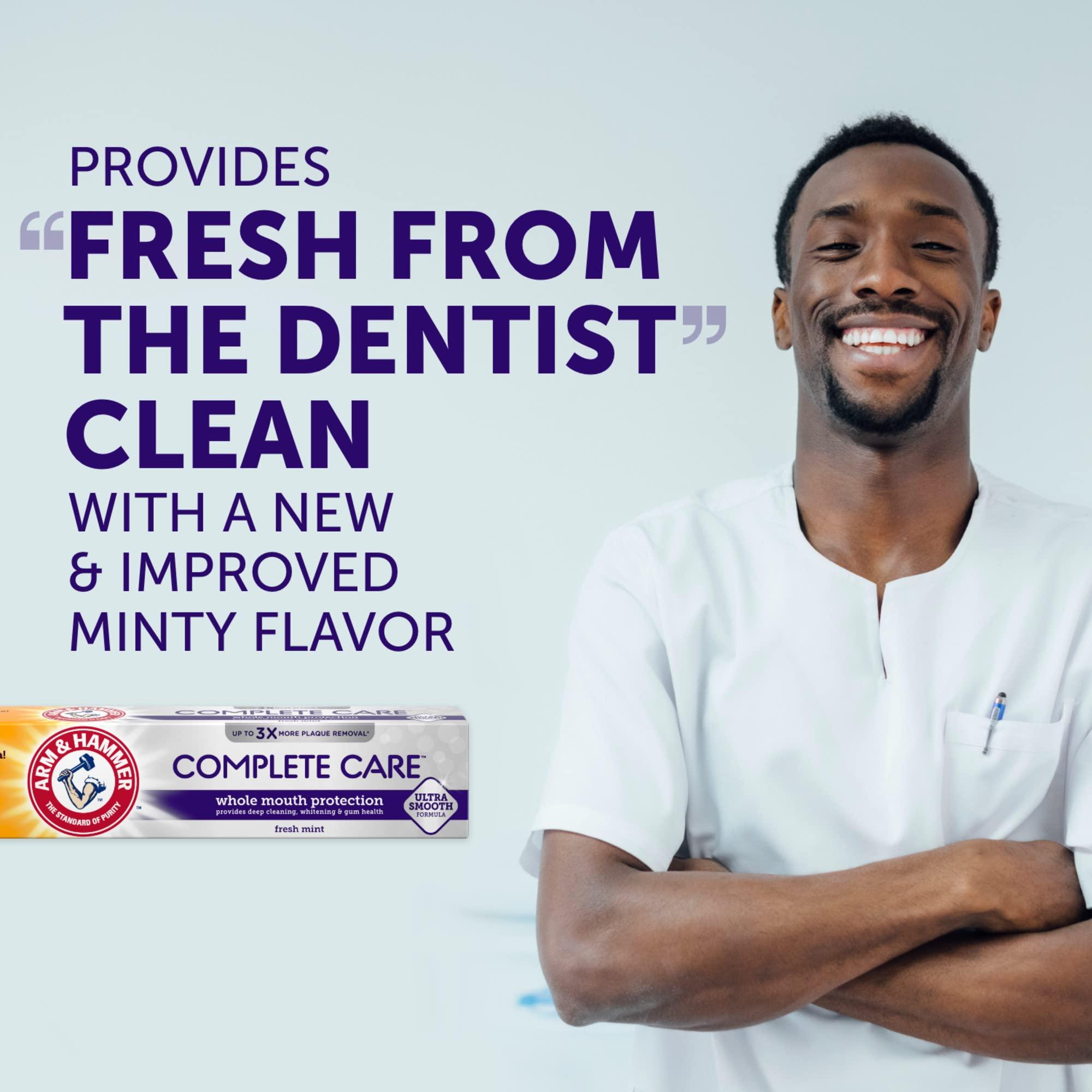 ARM & HAMMER Complete Care Toothpaste, Teeth Whitening Toothpaste, Fluoride, Whole Mouth Protection, Fresh Mint Flavor, 6.0 oz (Pack of 1) - Image 8