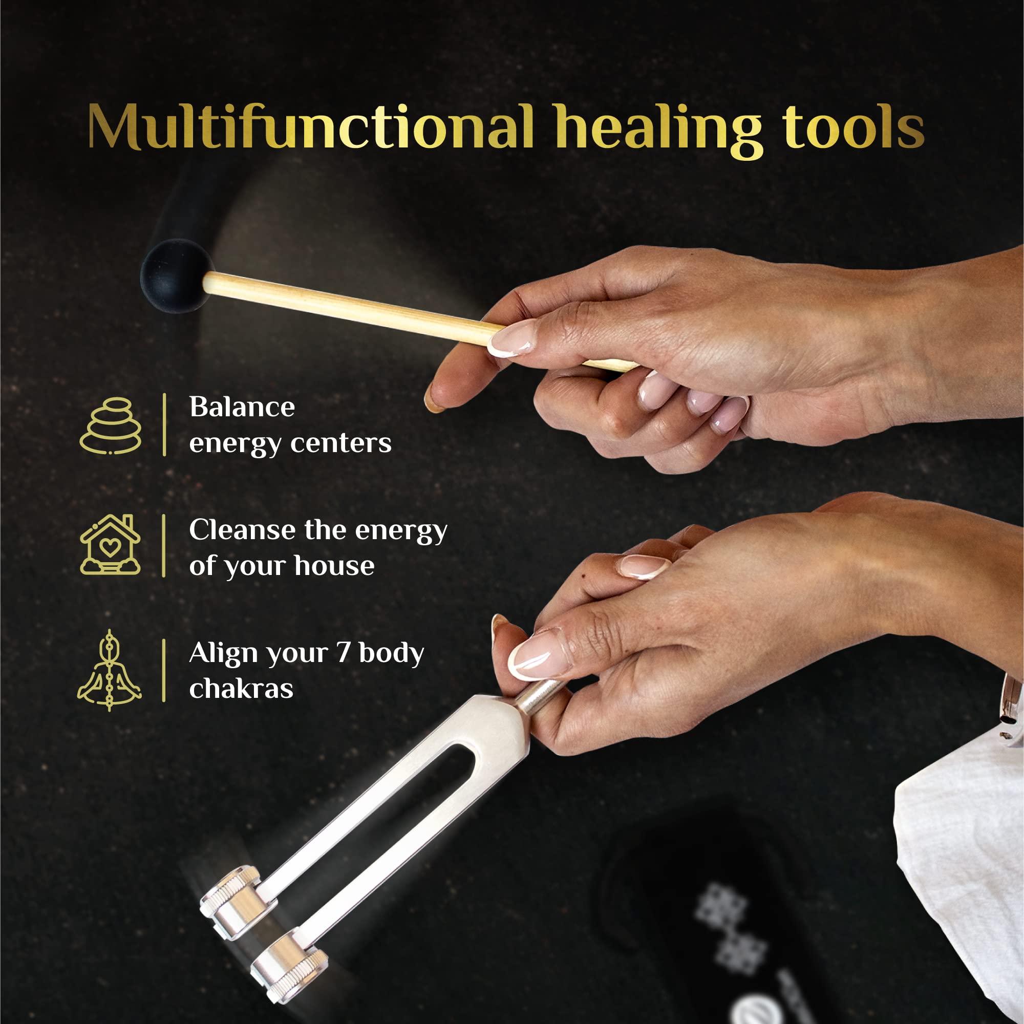 Tuning Forks for Healing Set (128Hz, 256Hz, 512Hz) — Essential Yoga and Meditation Accessories & Sound Therapy Devices - Image 4