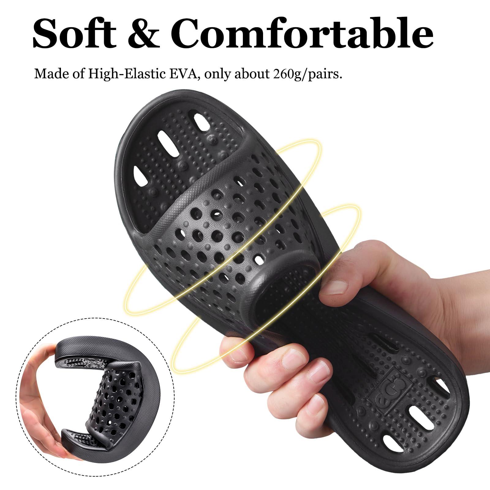 Mens Shower Shoes With Holes Dry Quickly Bath Slippers Womens Non Slip Indoor Home Bedroom Pool Spa Guest College Dorm - Image 2
