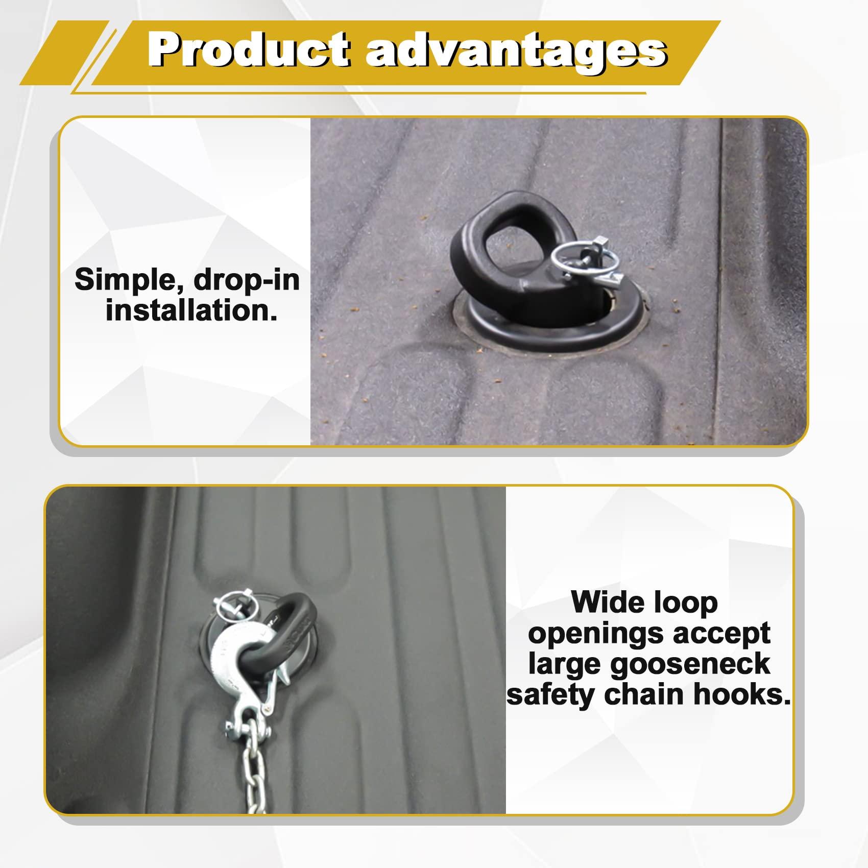 60618, Puck System Gooseneck Hitch Ball Kit, Compatible with 2013-2025 Dodge RAM 2500 3500, 2-5/16 Inch Gooseneck Ball for Truck Bed with 2 Gooseneck Safety Chain Anchors | 30000 lbs GTW/ 7500 lbs VTW - Image 5