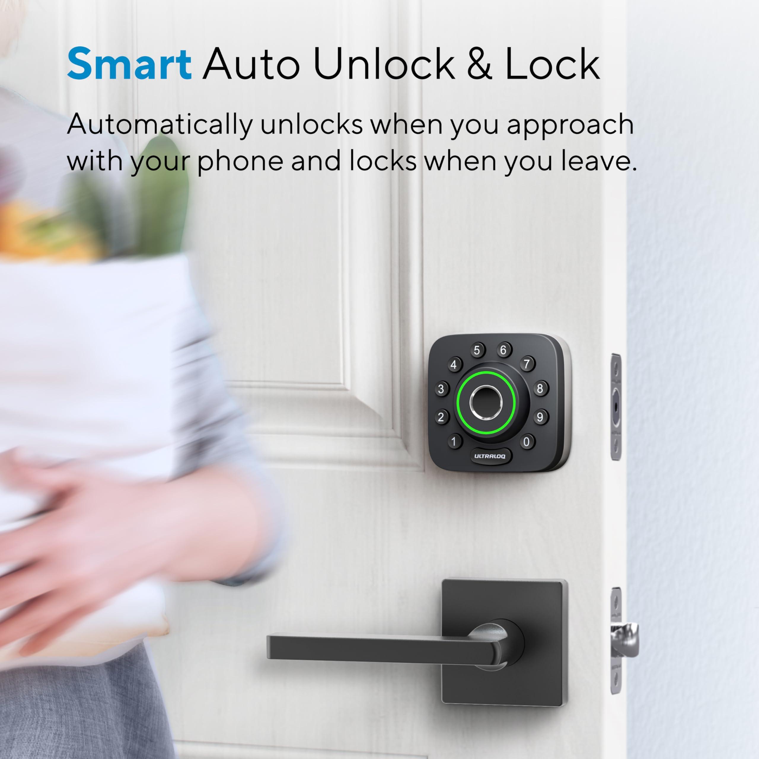 ULTRALOQ Smart Lock U-Bolt Pro, 7-in-1 Fingerprint Keyless Entry Door Lock with App Control, Anti-peep Keypad, Auto Lock, Smart Deadbolt Front Door, IP65 Waterproof, Easy Installation, 1 Year Battery - Image 6
