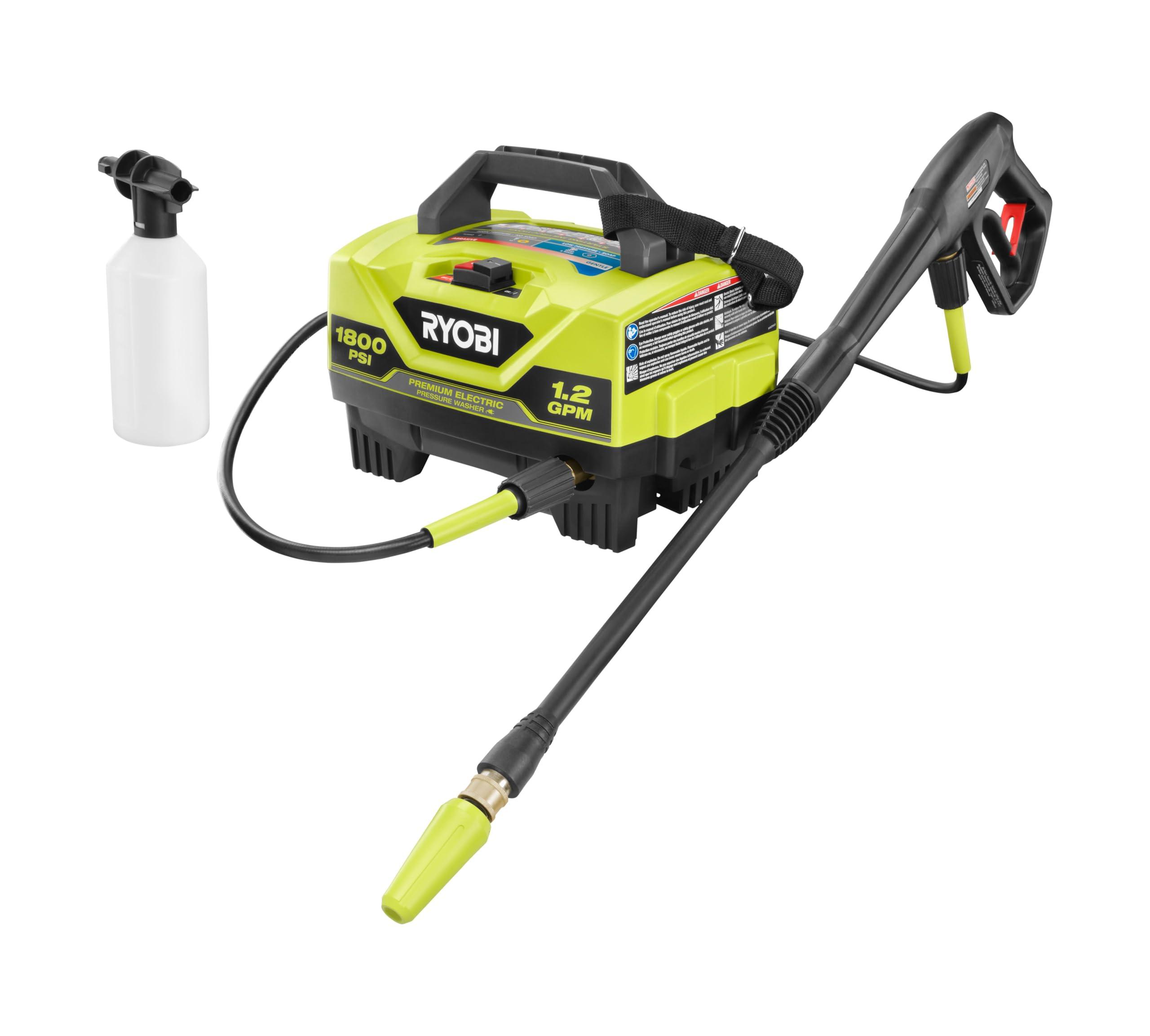 RYOBI 1,800 PSI 1.2 GPM Electric Pressure Washer, RY141820VNM