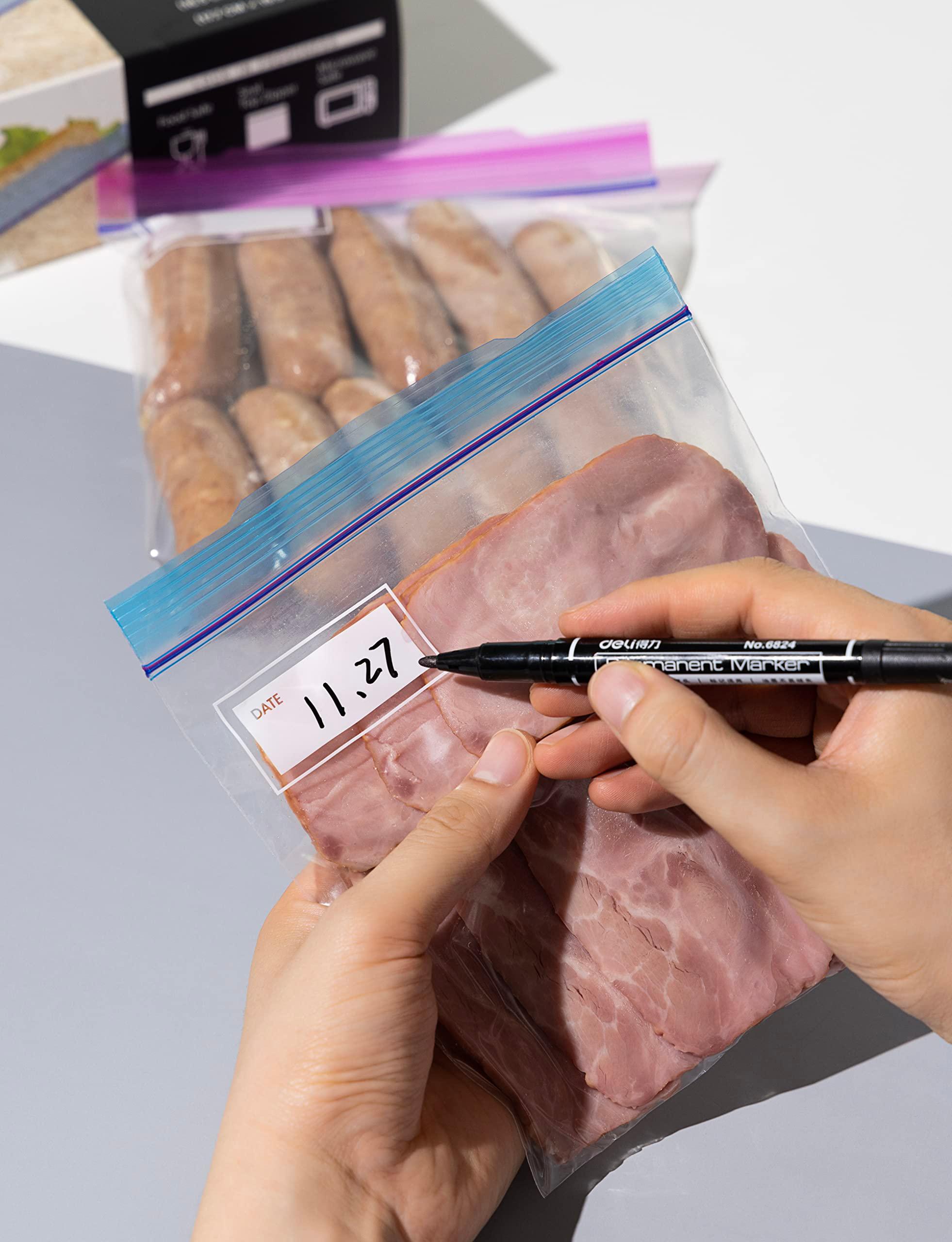 100 Count, Sandwich & XL Sandwich Zip Bags, Easy Open Tabs, Writable Rectangle (50 Bags Each Size) - Image 5