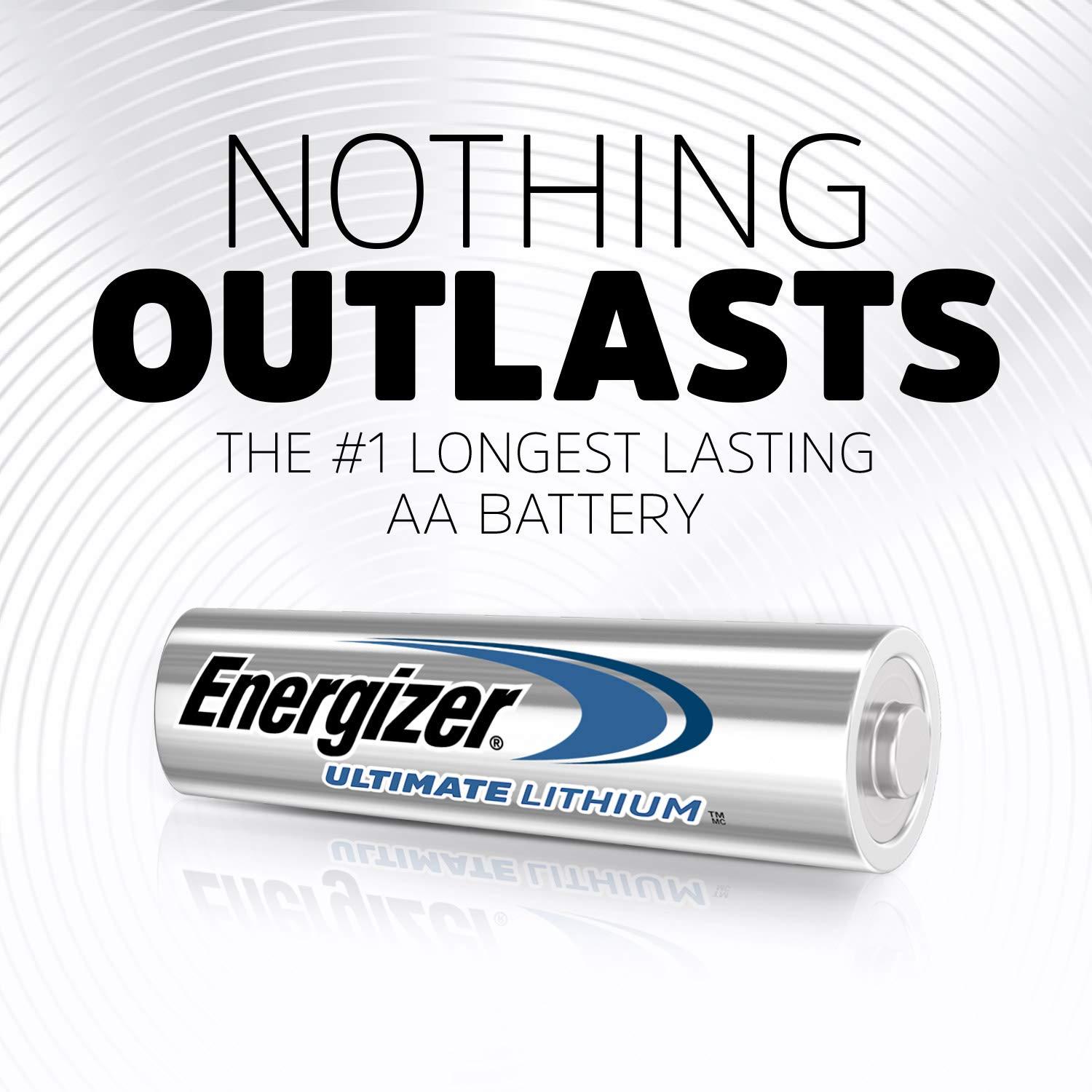 Energizer Ultimate Lithium AA Batteries (4 Pack), 1.5V Lithium Double A Batteries - Image 2