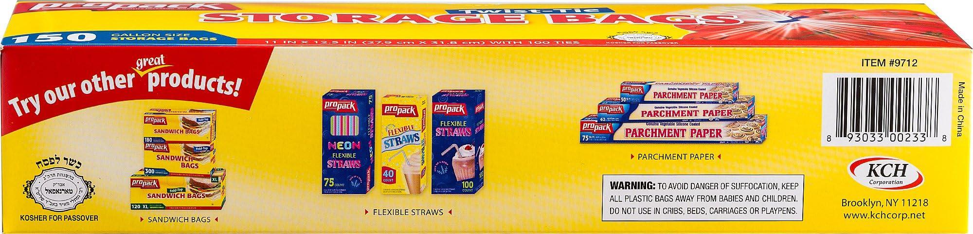 ProPack Disposable Plastic Storage Bags With Original Twist Tie, 1 Gallon Size, 600 Bags, Great For Home, Office, Vacation, Traveling, Sandwich, Fruits, Nuts, Cake, Cookies, Or Any Snacks (4 Packs) - Image 4