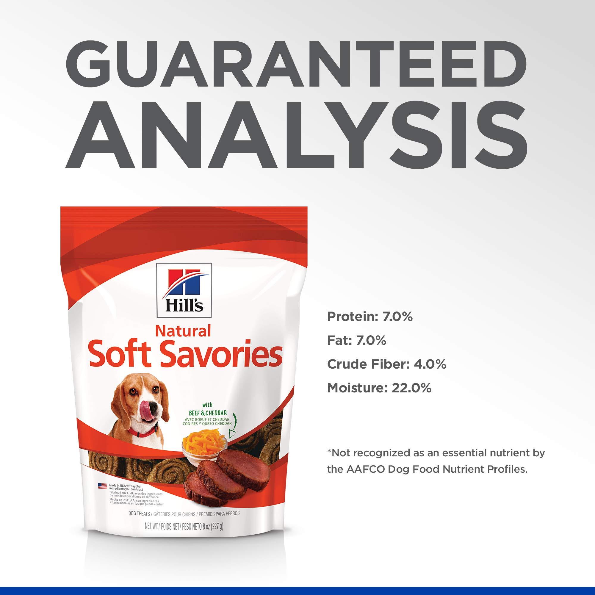 Hill's Natural Soft Savories, All Life Stages, Great Taste, Dog Treats, Beef & Cheddar, 8 oz Bag - Image 7