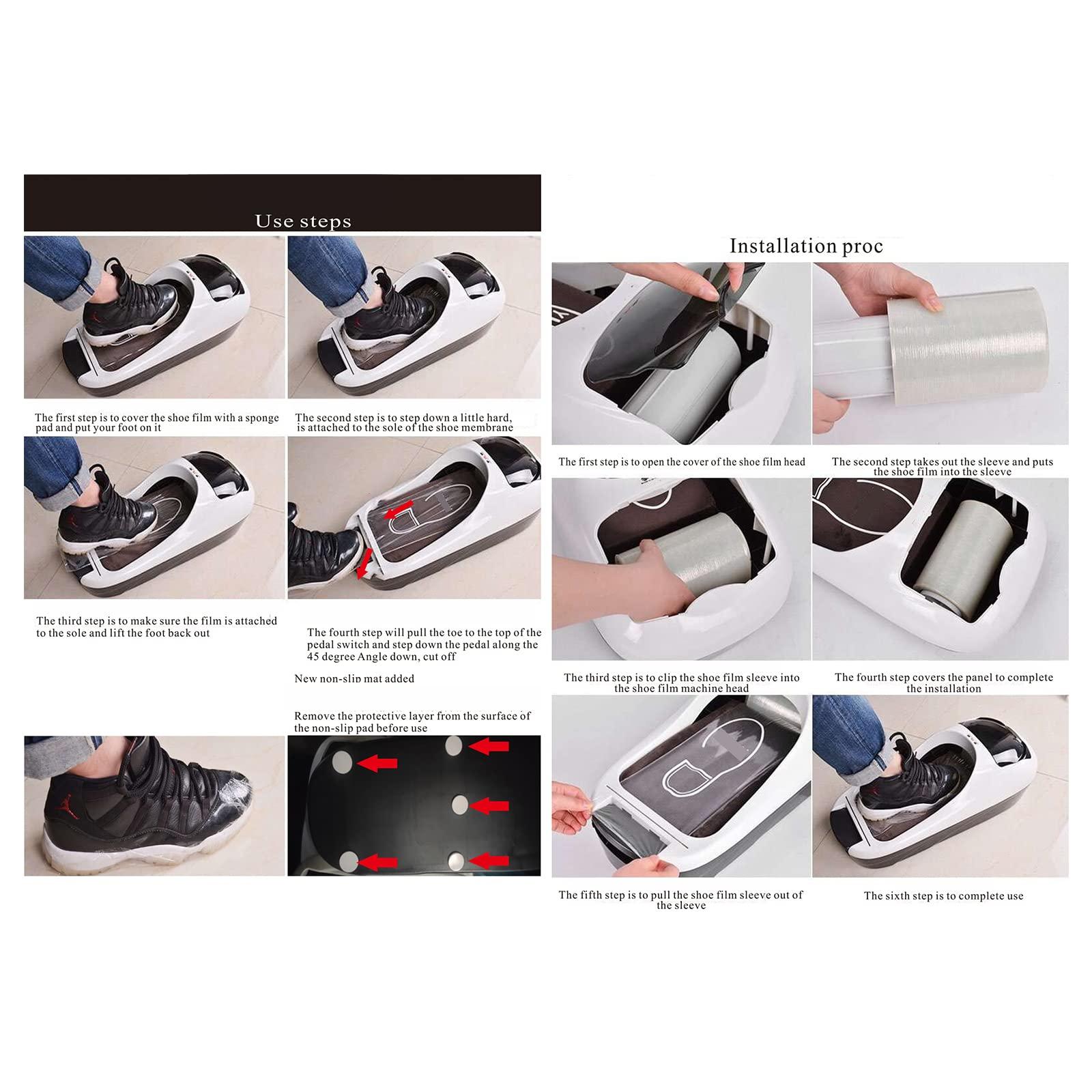 Automatic Shoe Film Machine for Inside Door, Automatic Shoe Cover Dispenser with 200pcs Disposable Plastic Boot Portable Shoes Boot Cover Dispenser Shoes Cover Machine Home Shop and Office - Image 5